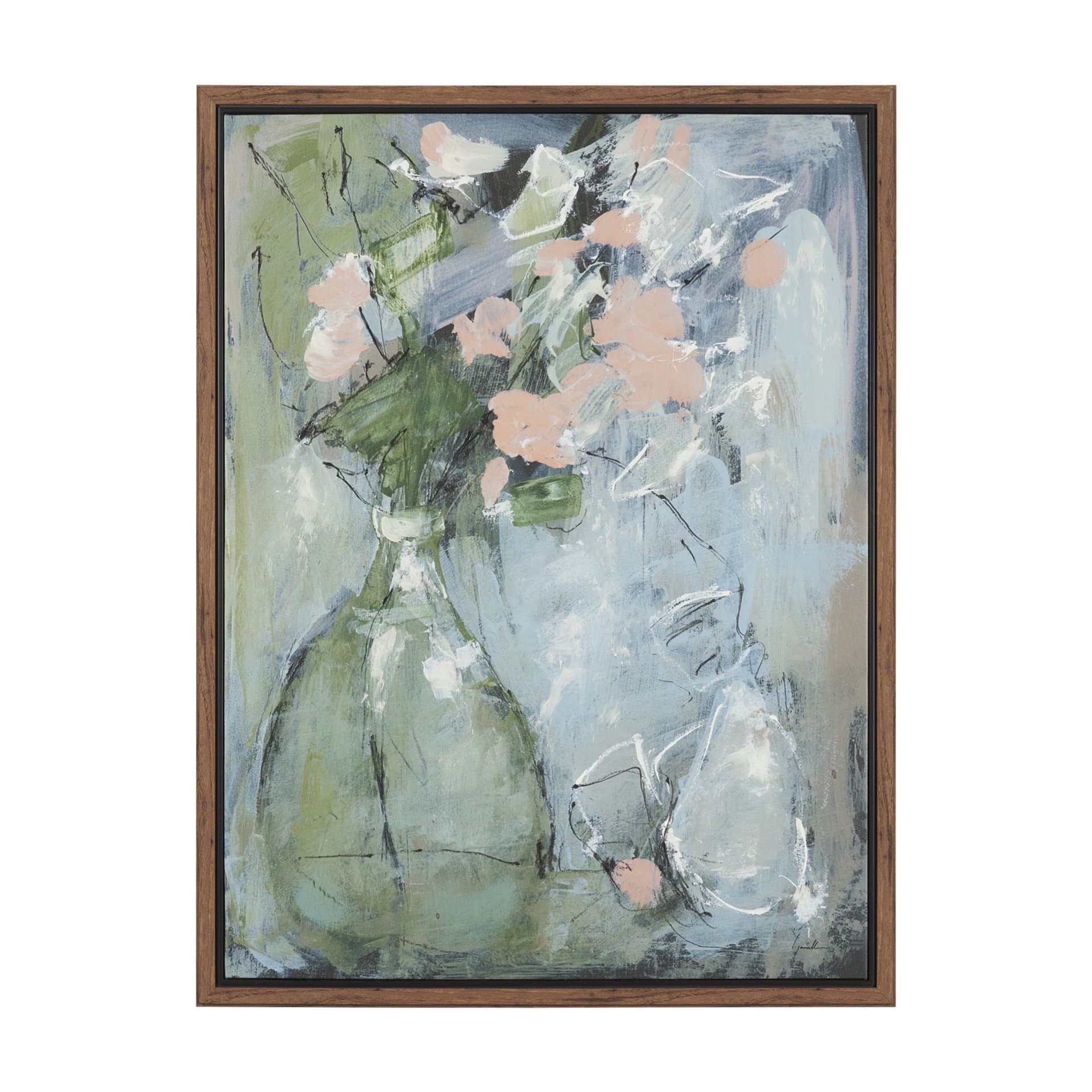 Posies I by Mercana Studio Hand-Embellished Textured Framed Canvas Artwork — product photograph