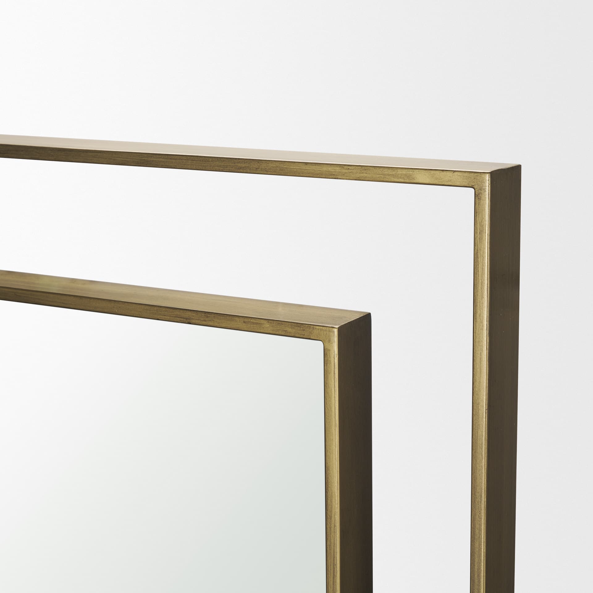 Tiva Rectangular Dual Brushed Gold Metal Framed Mirror — product photograph