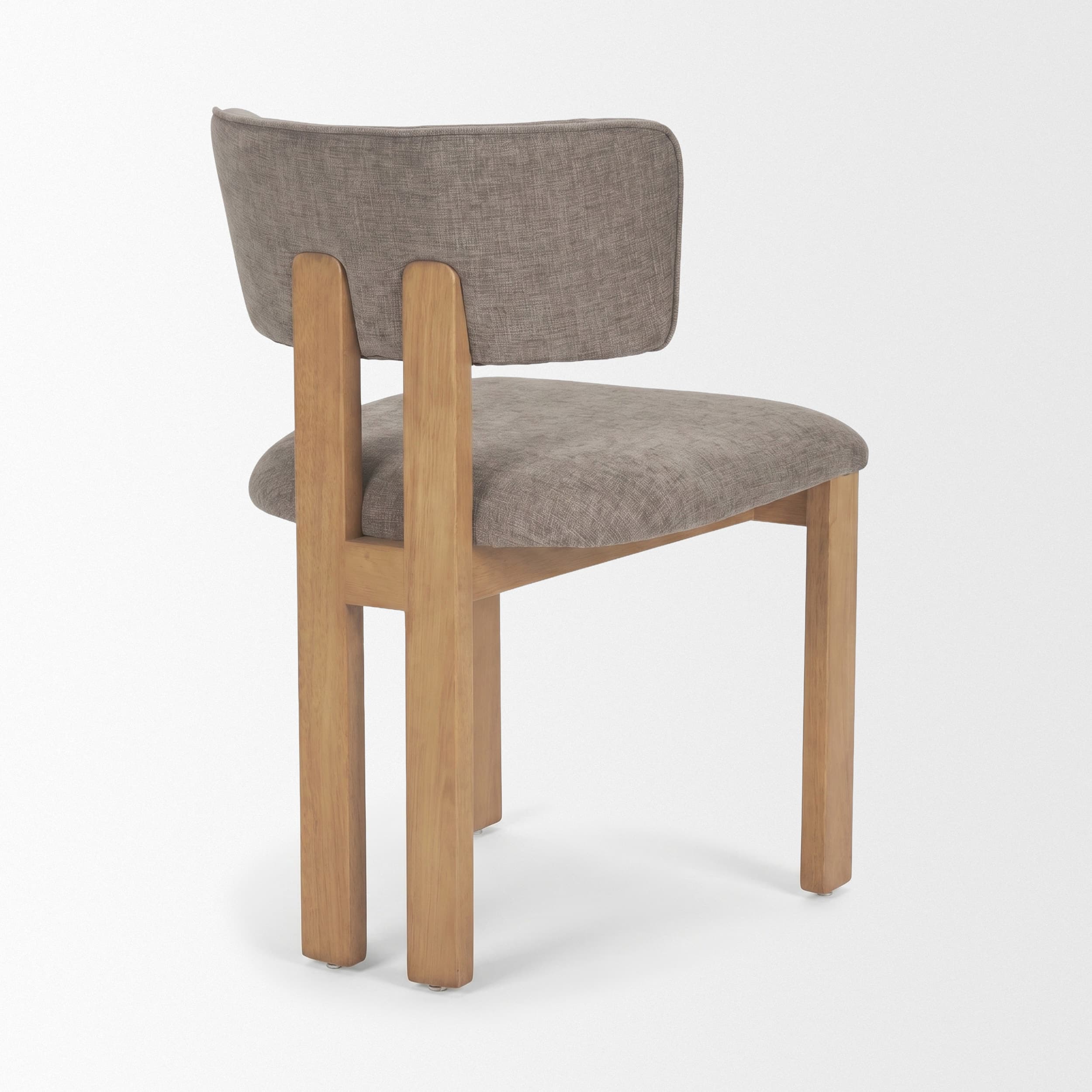Soho Open Back Dining Side Chair | Gray Chenille w/ Brown Wood — product photograph