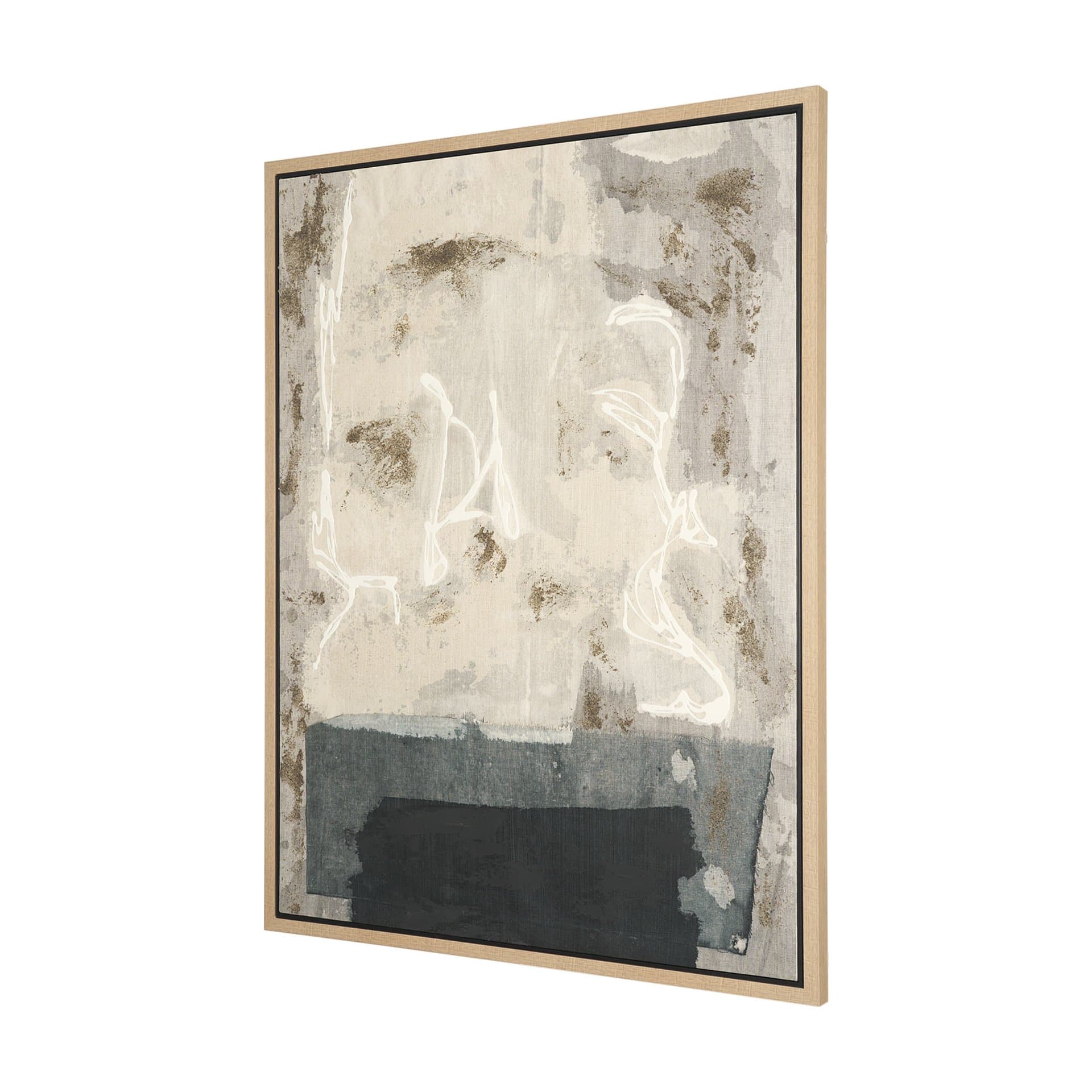 Textural Echo - Ash by Kristine Hegre Hand-Embellished Textured Framed Canvas Artwork — product photograph