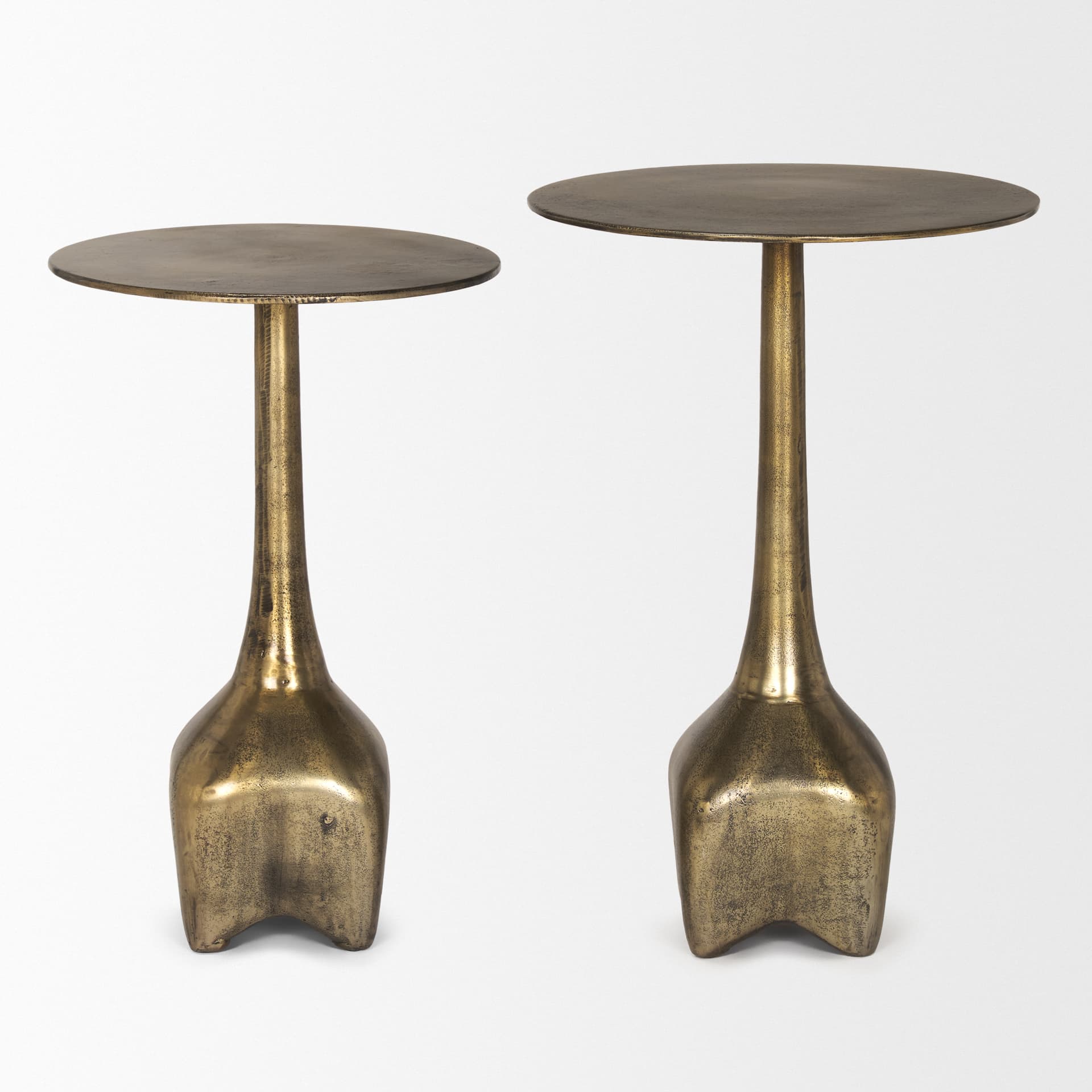 Risha Small Gold Metal Accent Table — product photograph