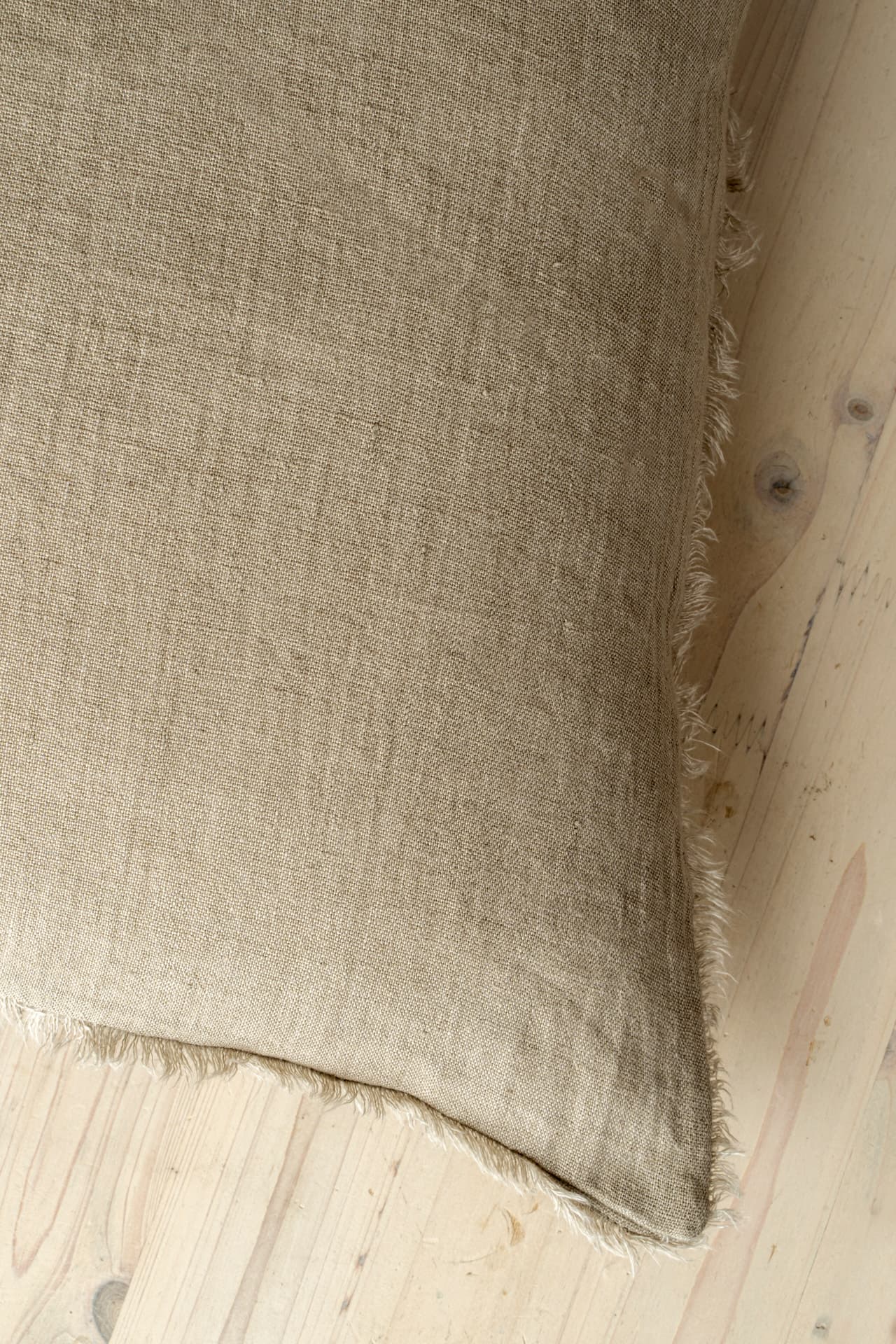Lina 24x24 Sand Linen Decorative Pillow Cover w/Filler — product photograph