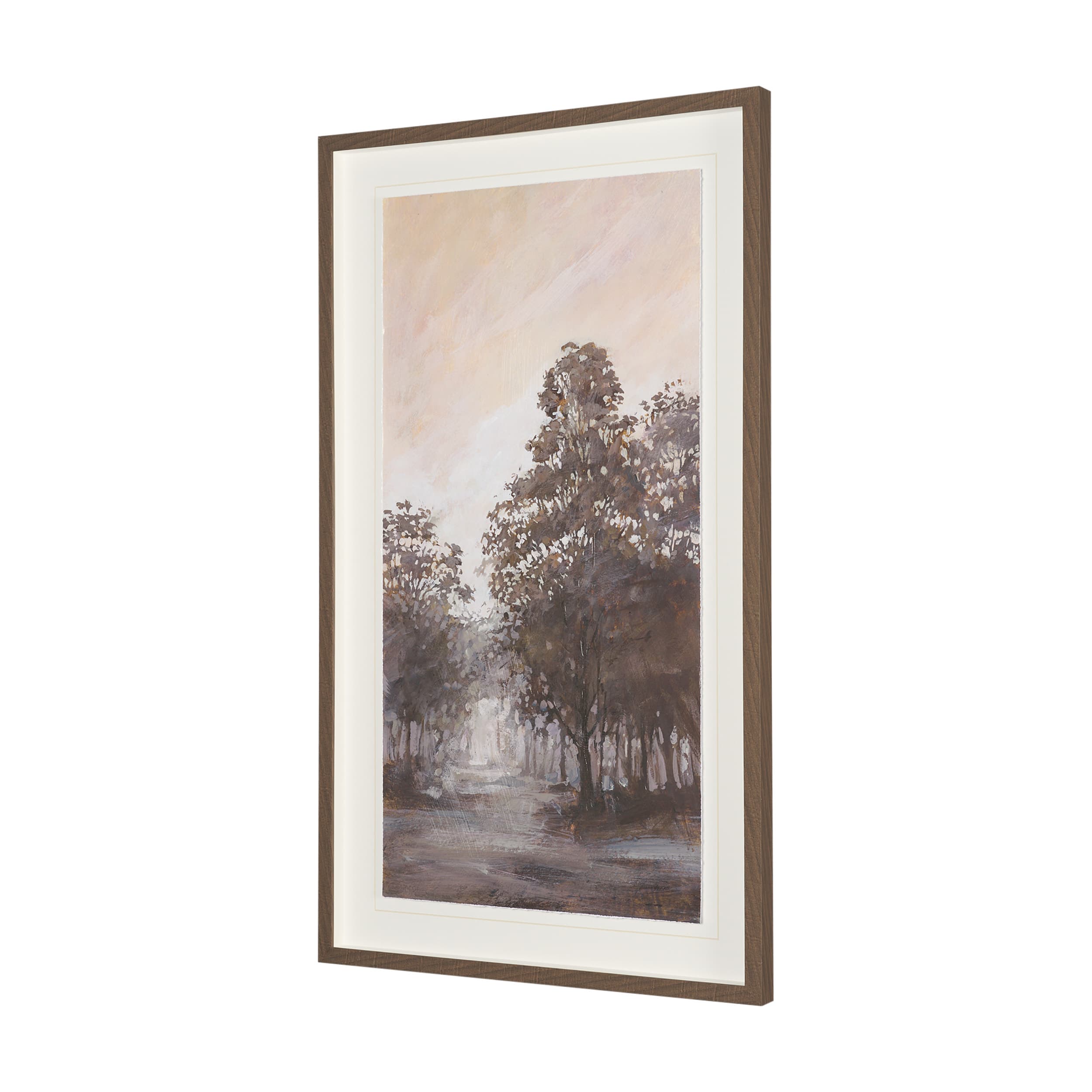 Peaceful Forest I by Mercana Studio Hand-Embellished Textured Framed Artwork Matted under Glass — product photograph
