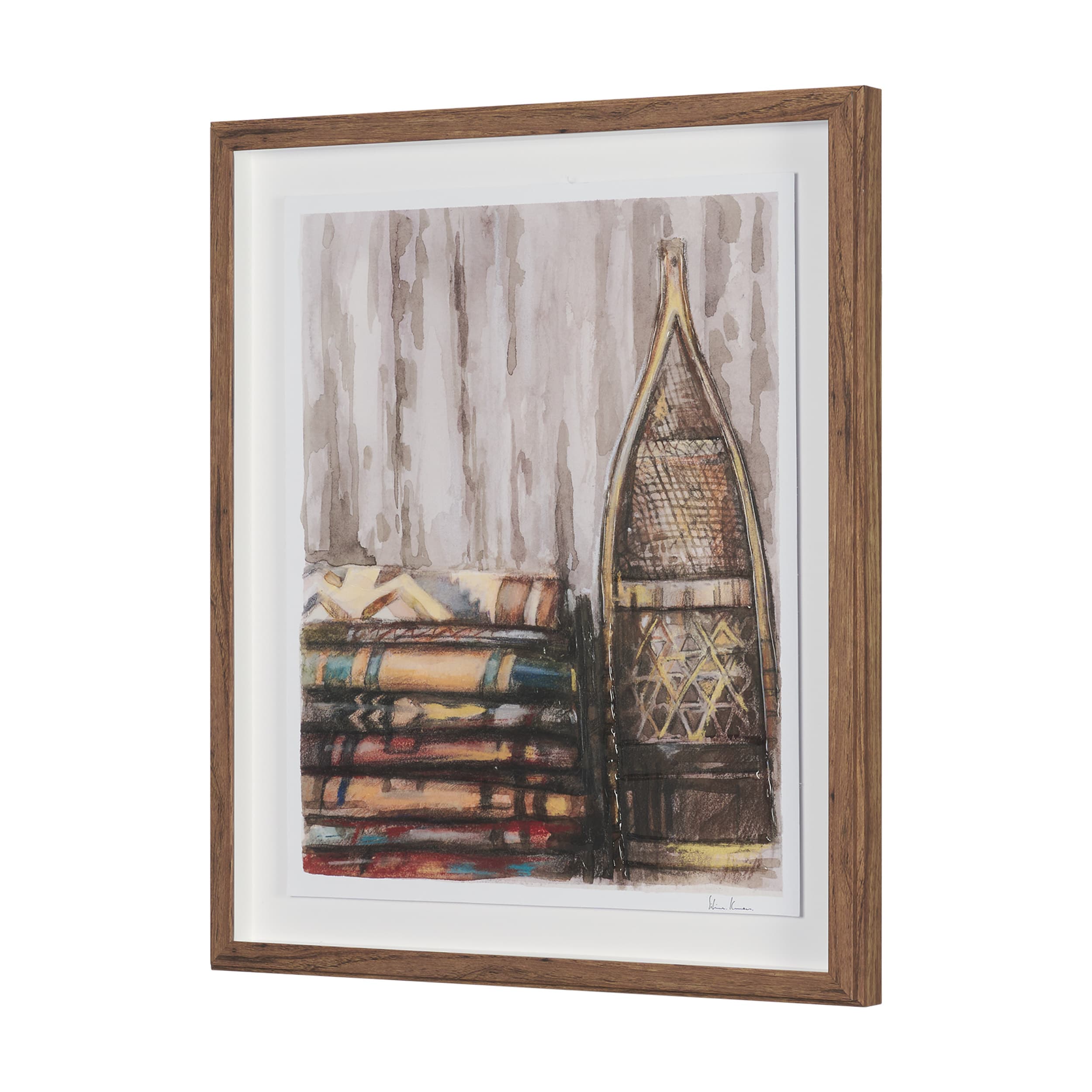 At The Cabin III by Mercana Studio Hand Embelished Framed Artwork Matted under Glass — product photograph