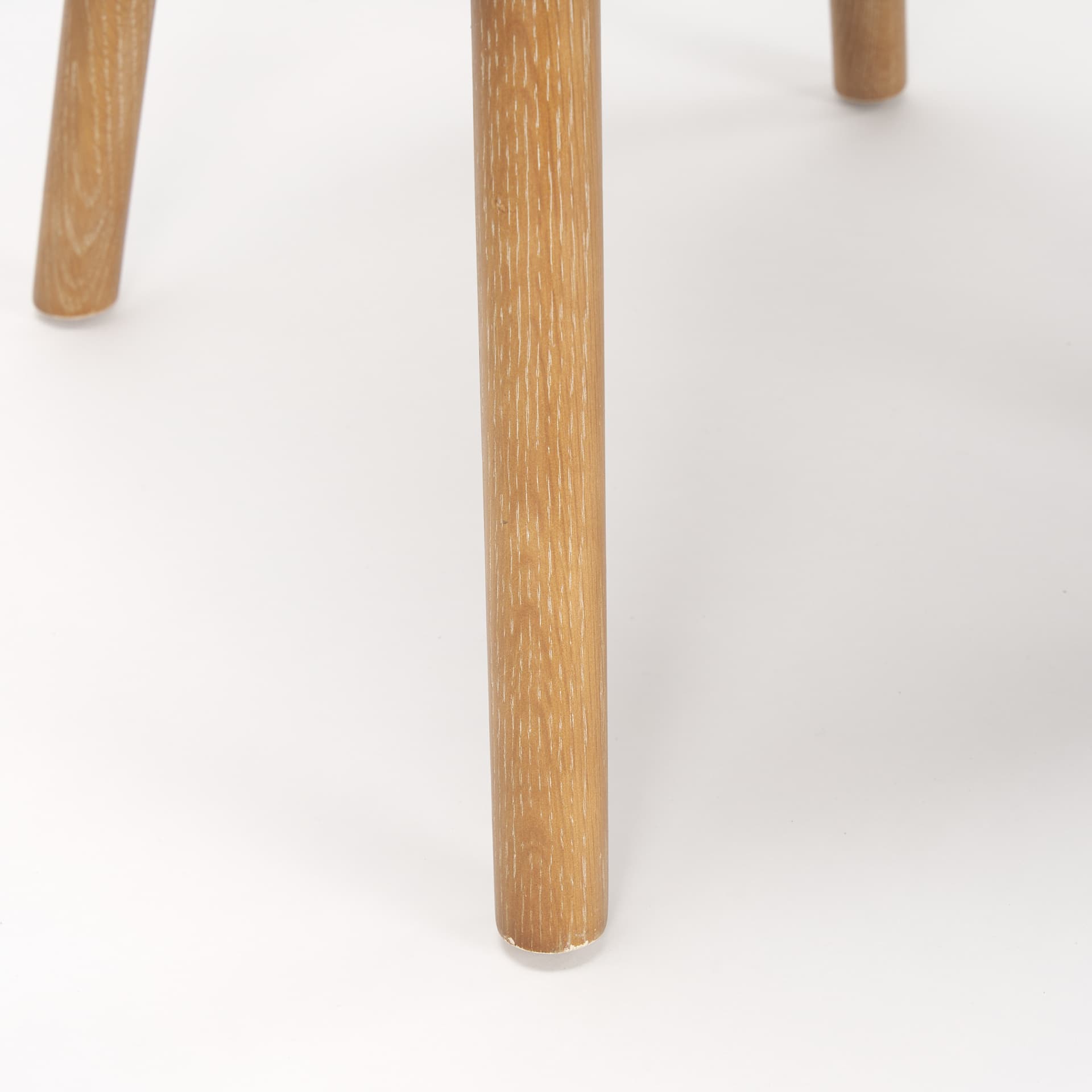 Owen Curved Back Dining Side Chair | Beige Fabric w/ Brown Wood — product photograph