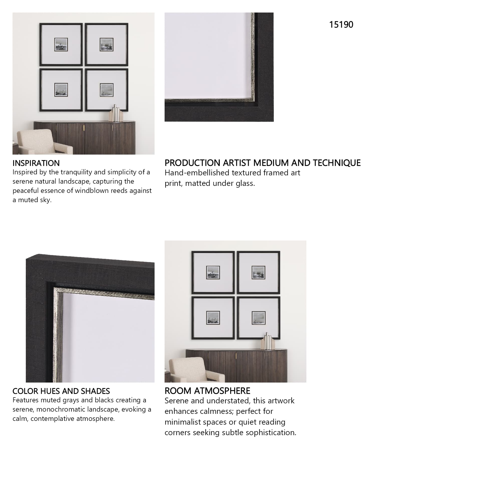 Winter Day V by Mercana Studio a Hand Embellished Textured Framed Art Print Matted under Glass — in a styled room