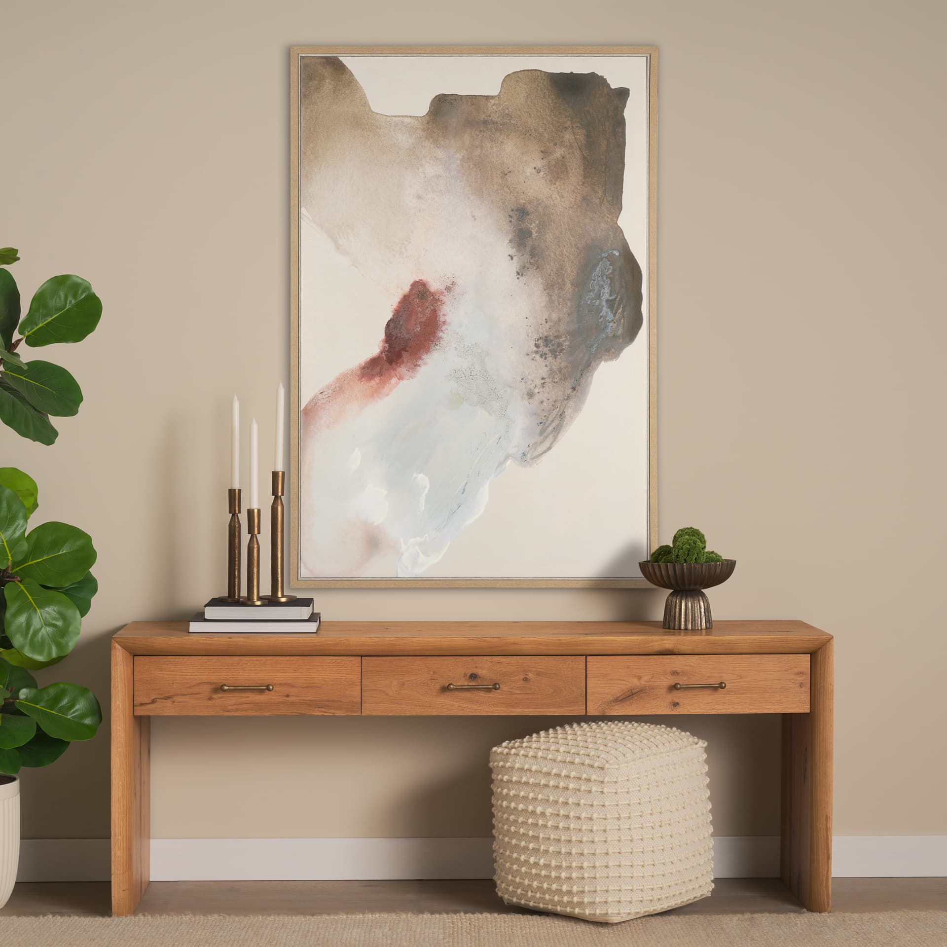 Inclination II by Ira Havuka Hand-Embellished Textured Framed Canvas Artwork — in a styled room