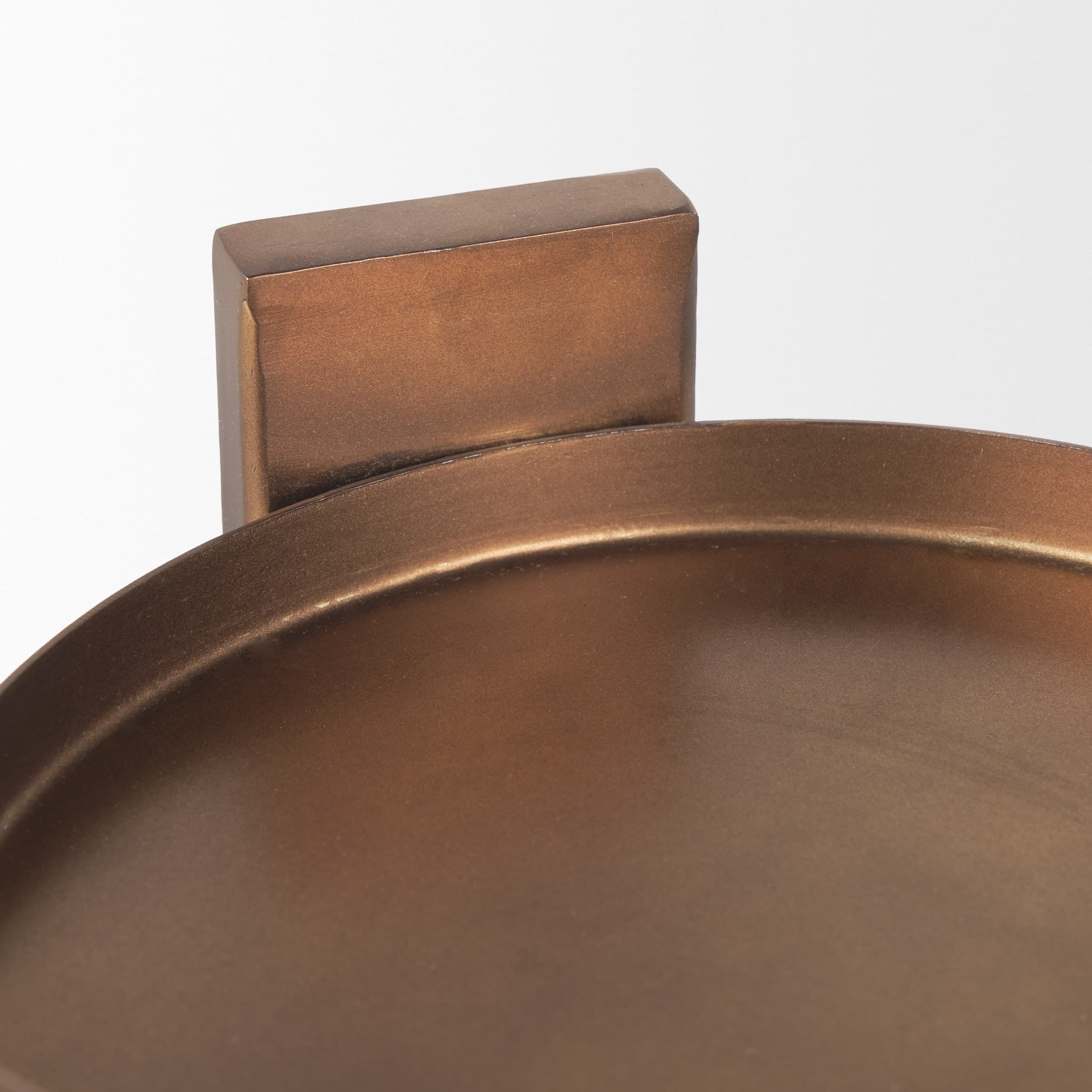 Price Small Antiqued Gold Metal w/ Glass Hurricane Candle Holder — product photograph