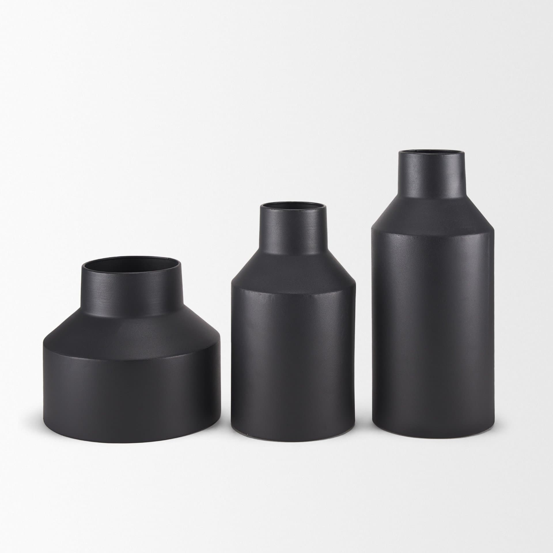 Tosca Tall Matte Black Metal Vase — product photograph
