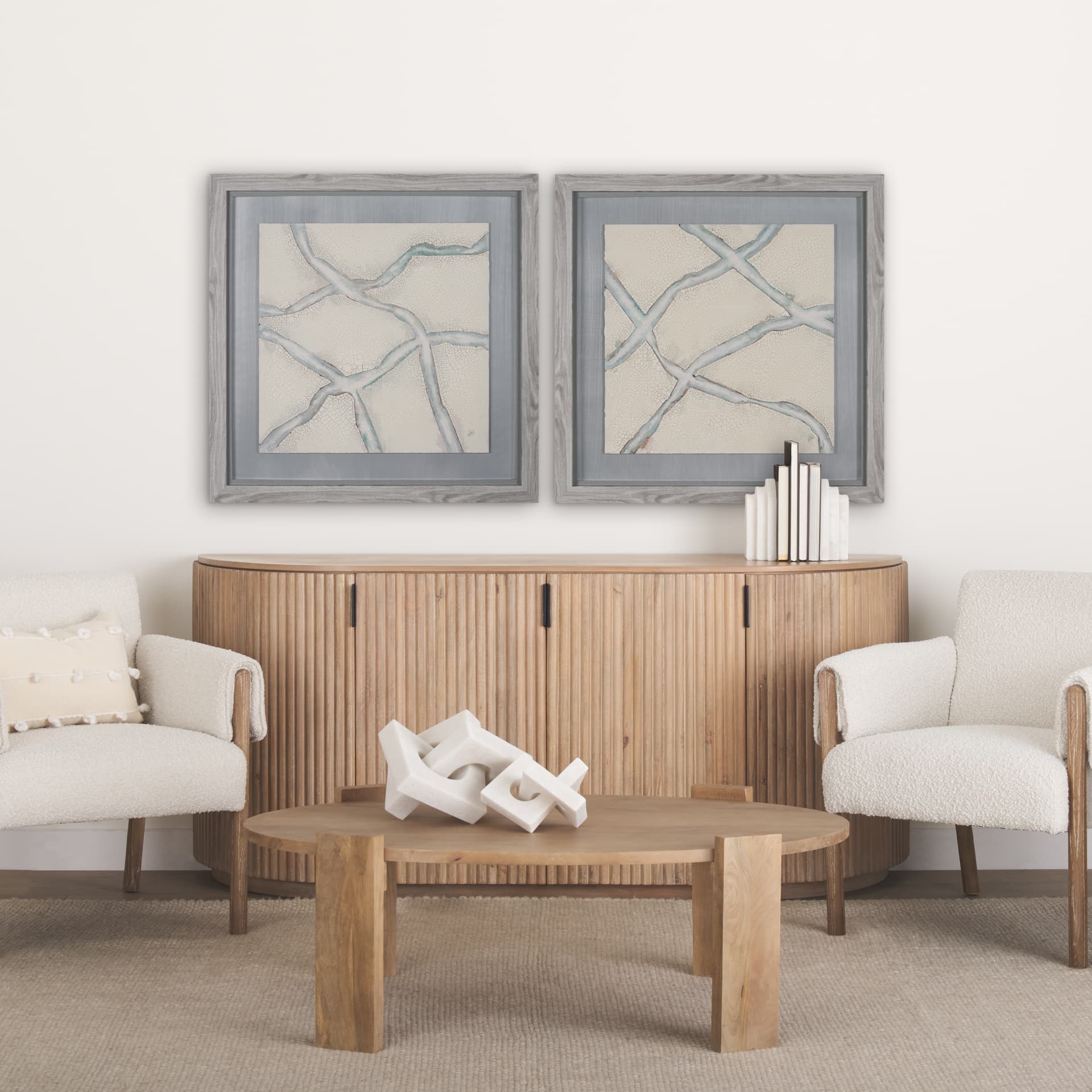 Fragment II by Studio M a handmade Original Framed Artwork under Glass — in a styled room