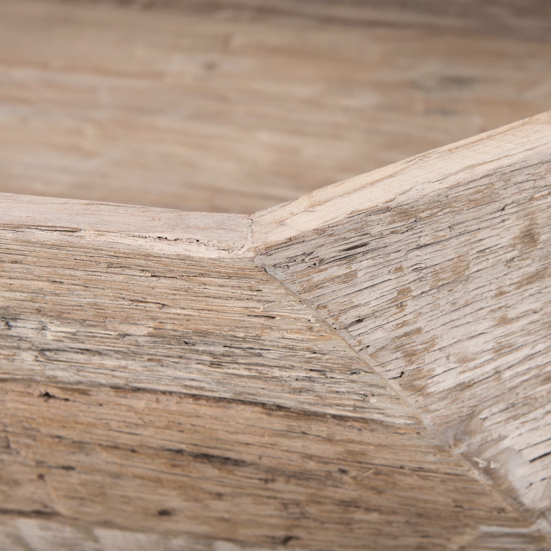 Esagono Octagonal Reclaimed Wood Coffee Table w/ Storage — product photograph