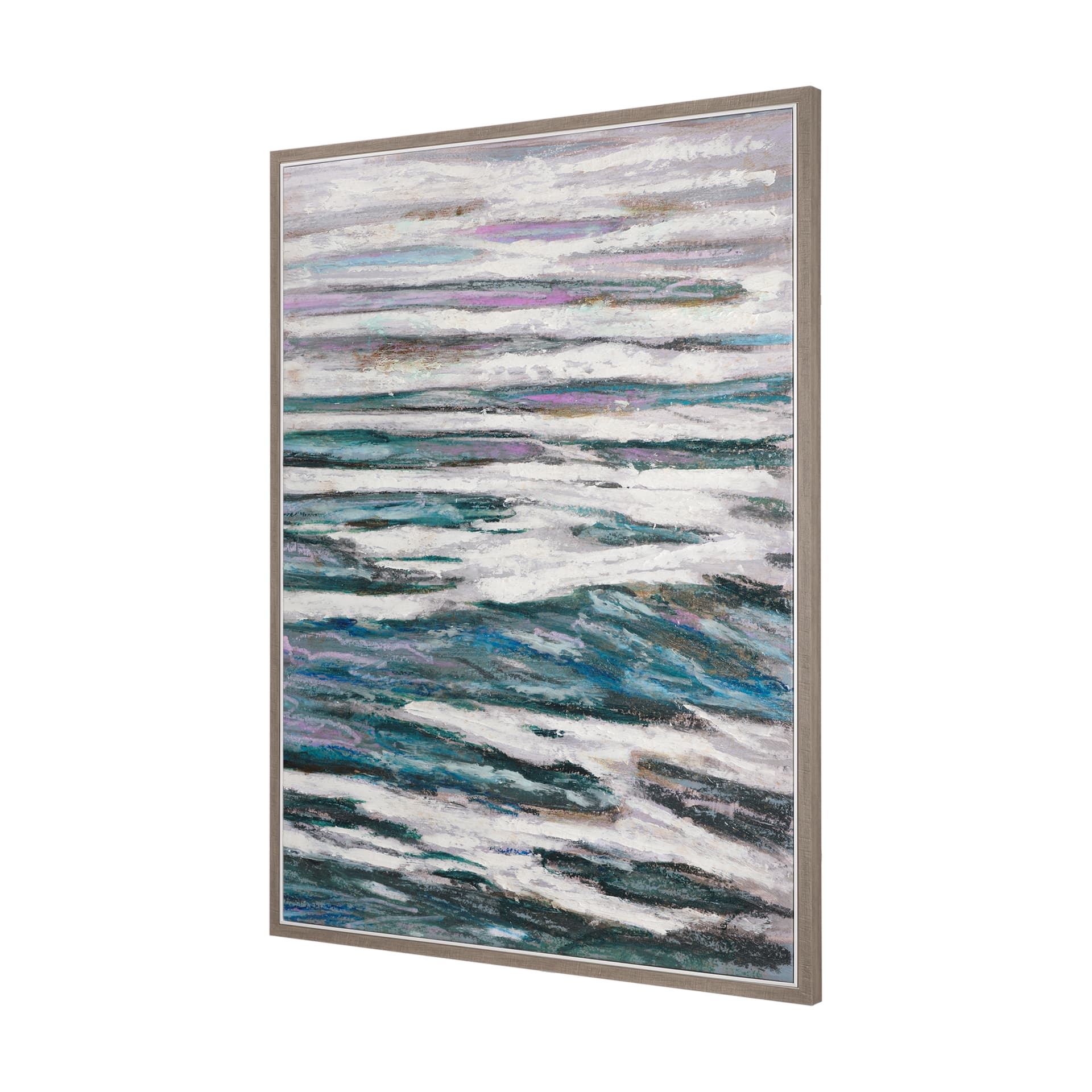 Sunshine Glare on The Waves II by Mercana Studio a Hand Embellished Textured Framed Canvas — product photograph