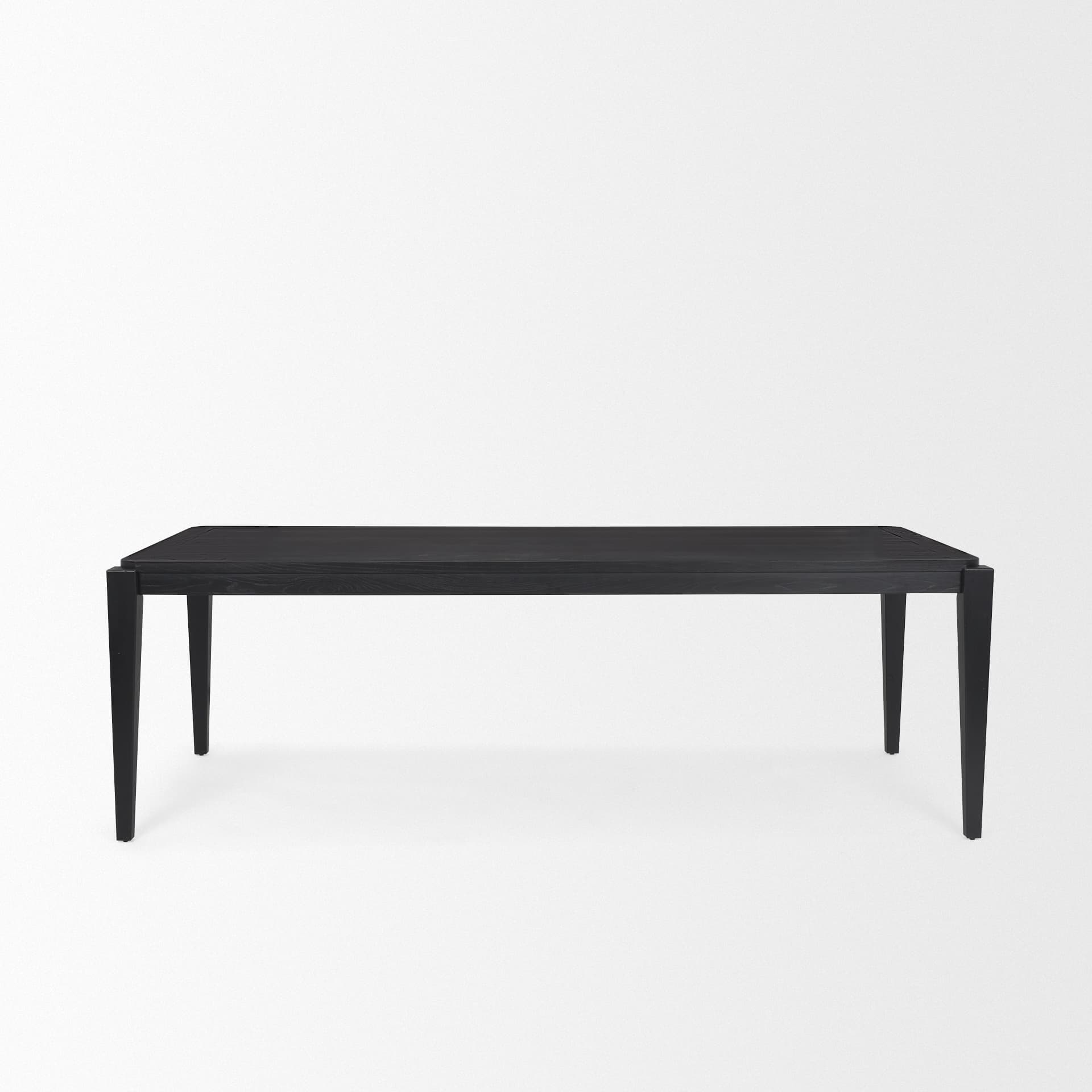 Teva 92"L x 39"W Rectangular Dining Table | Modern | Black Wood | Seats 8 — product photograph