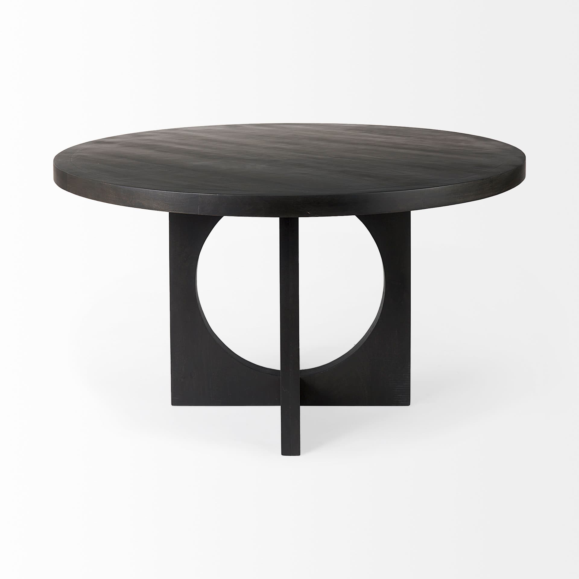 Liesl 54" Round Pedestal Dining Table | Modern | Black Wood | Seats 6 — product photograph