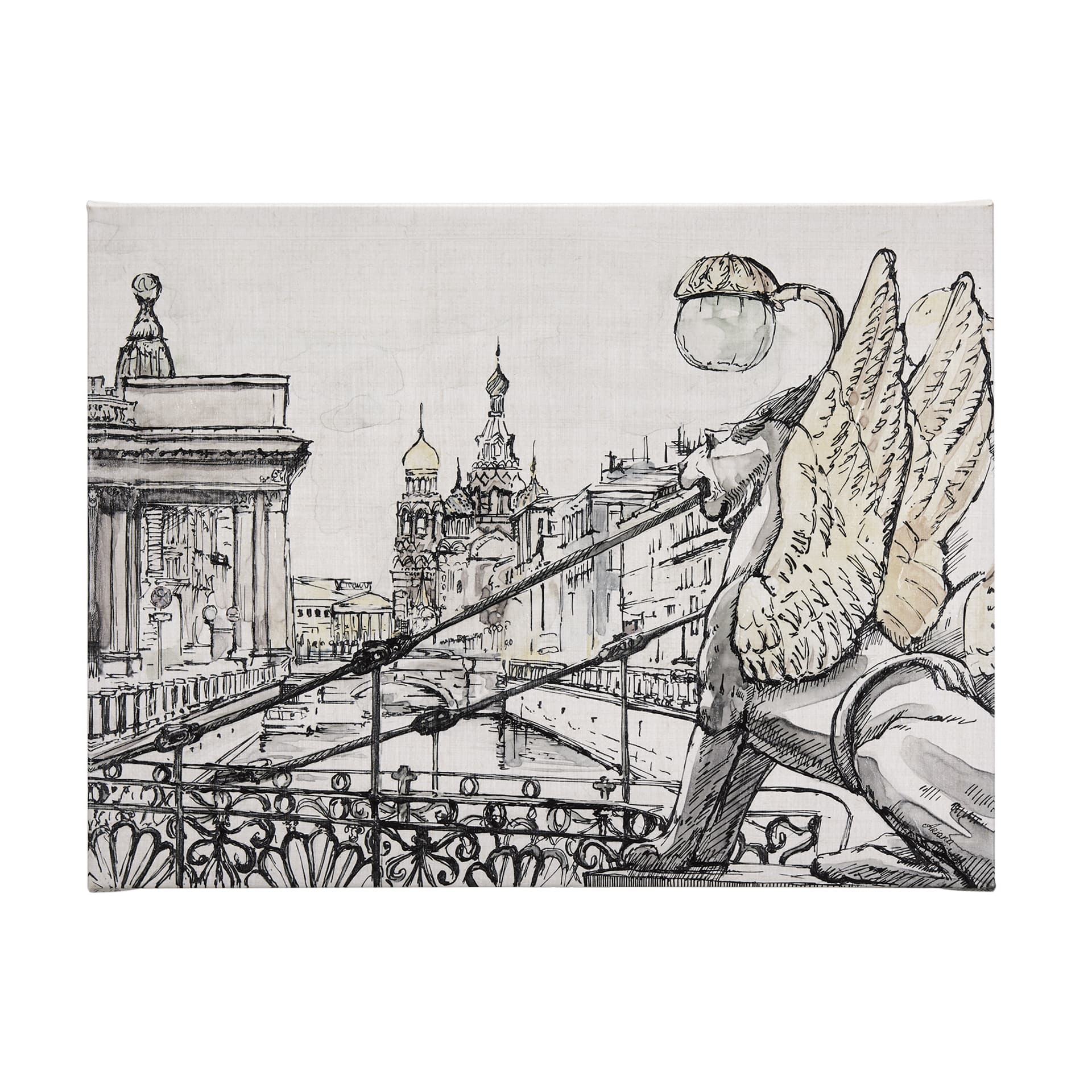 Travel memories III by Mercana Studio a Hand Embellished Textured Canvas — product photograph