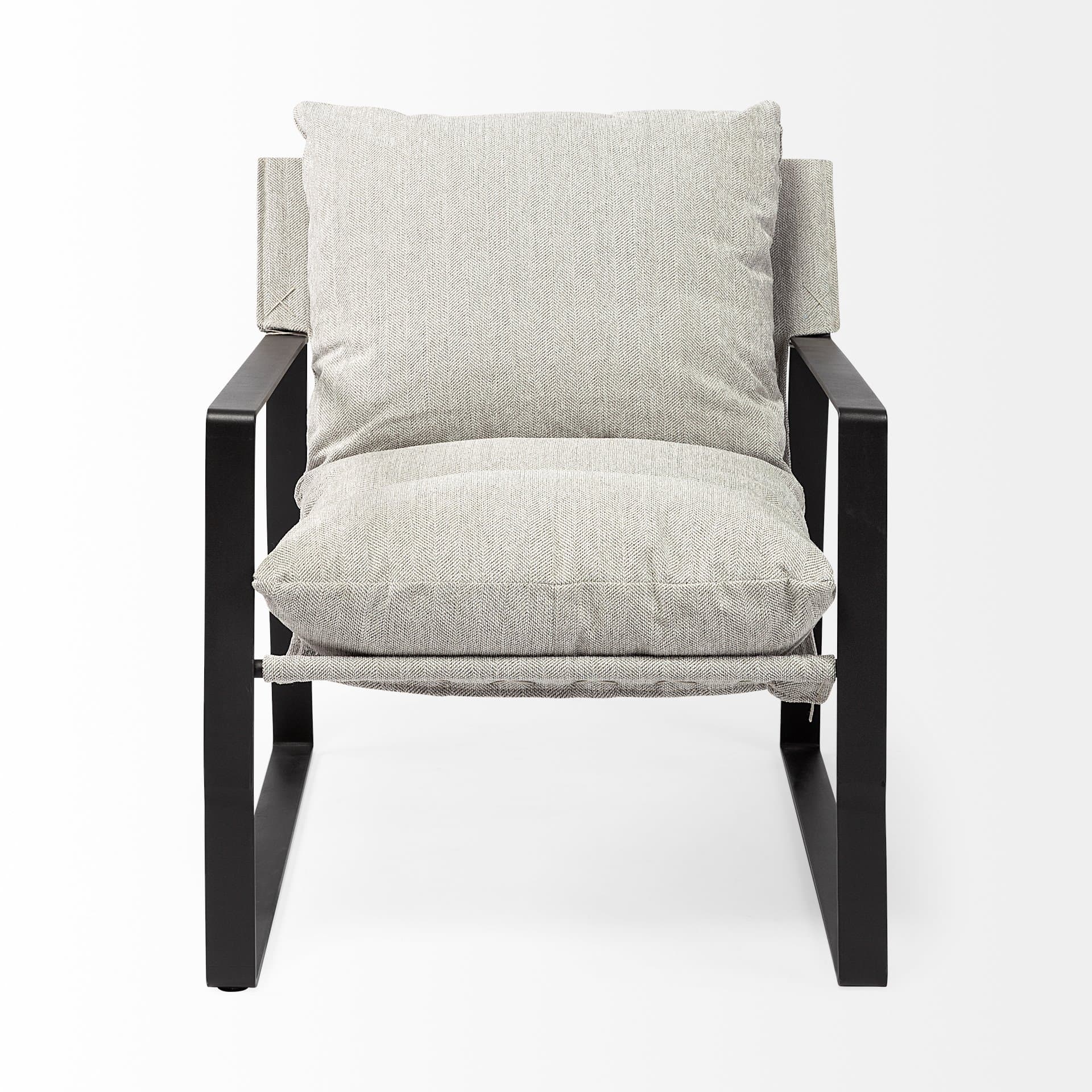 Guilia Frost Gray With Metal Frame Sling Accent Chair — product photograph
