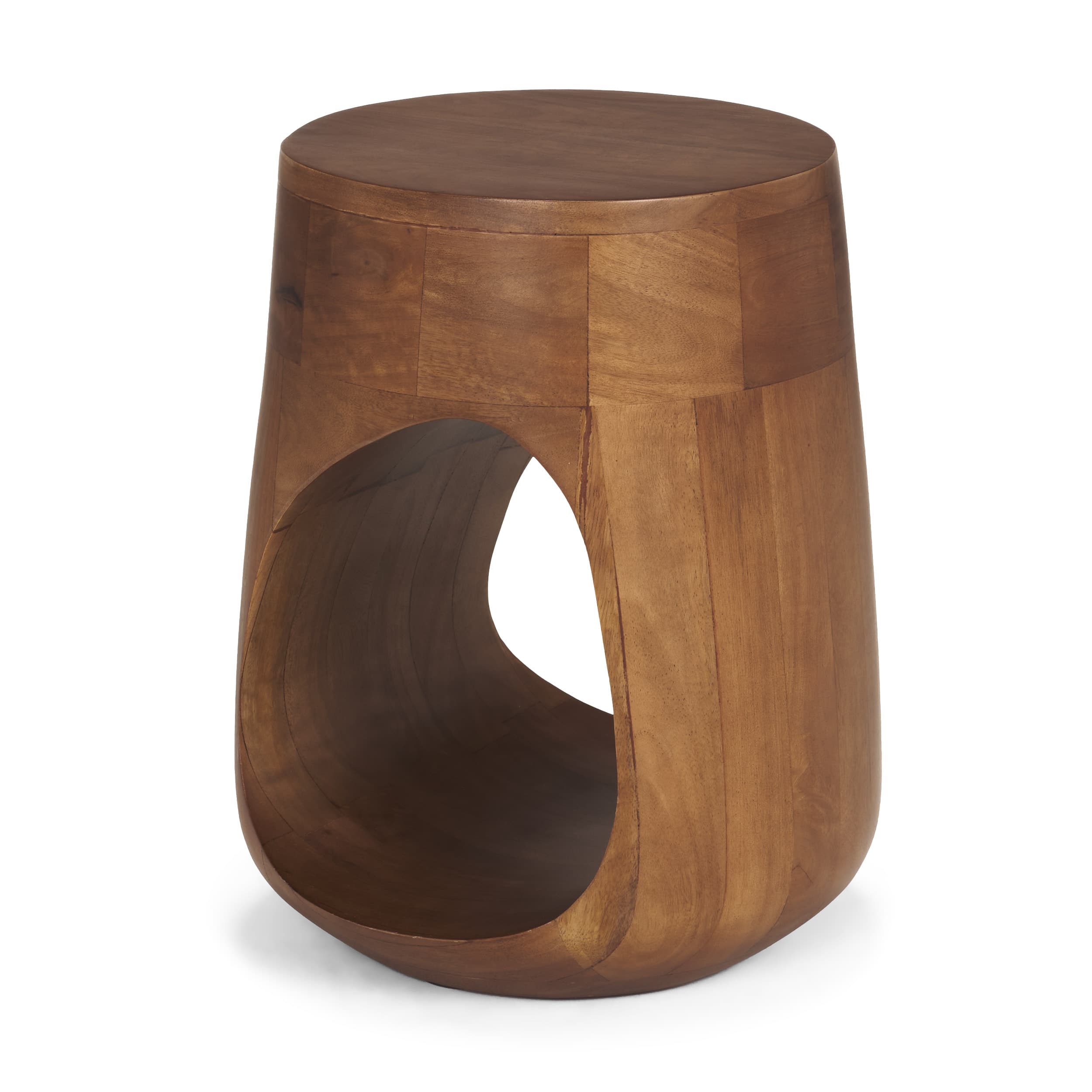Cove Mid-Brown Sculptural Open Side Table — product photograph