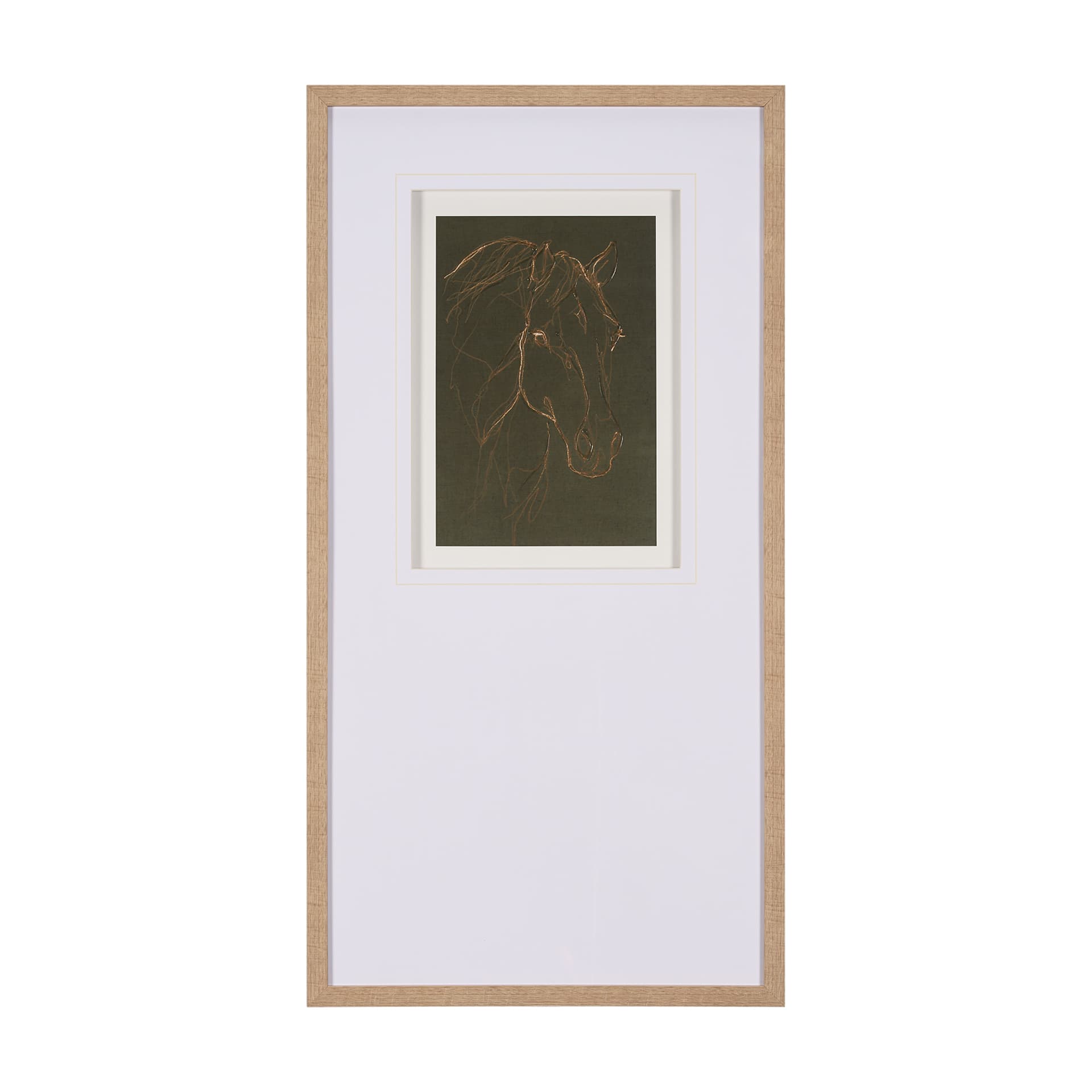 Thoroughbred III Olive by Mercana Studio Hand Embellished Framed Art Print Matted under Glass — product photograph