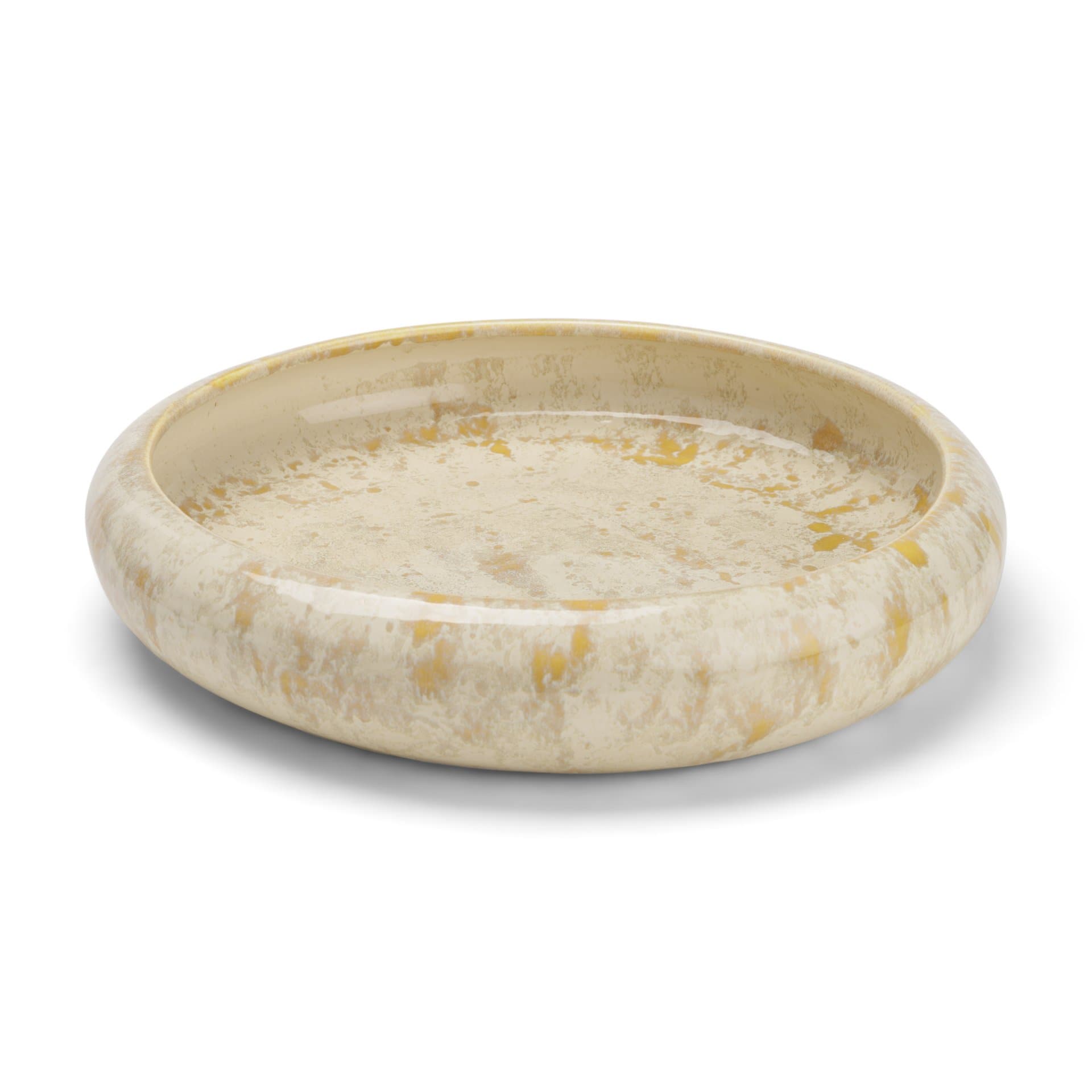 Ophelia Cream and Beige Glazed Terracotta Decorative Bowl — product photograph