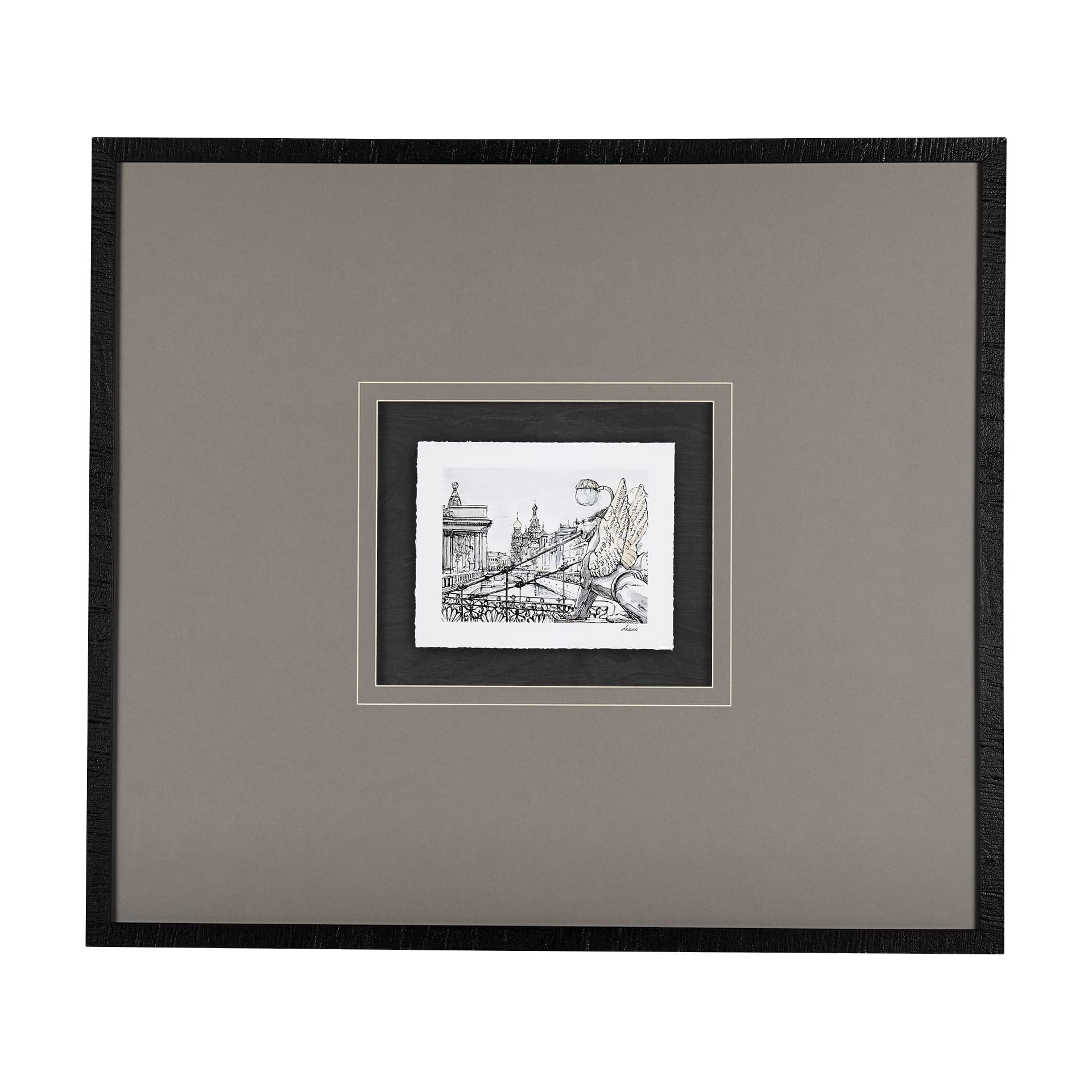 Travel memories III by Natalia a Framed Art Print Matted under Glass — product photograph