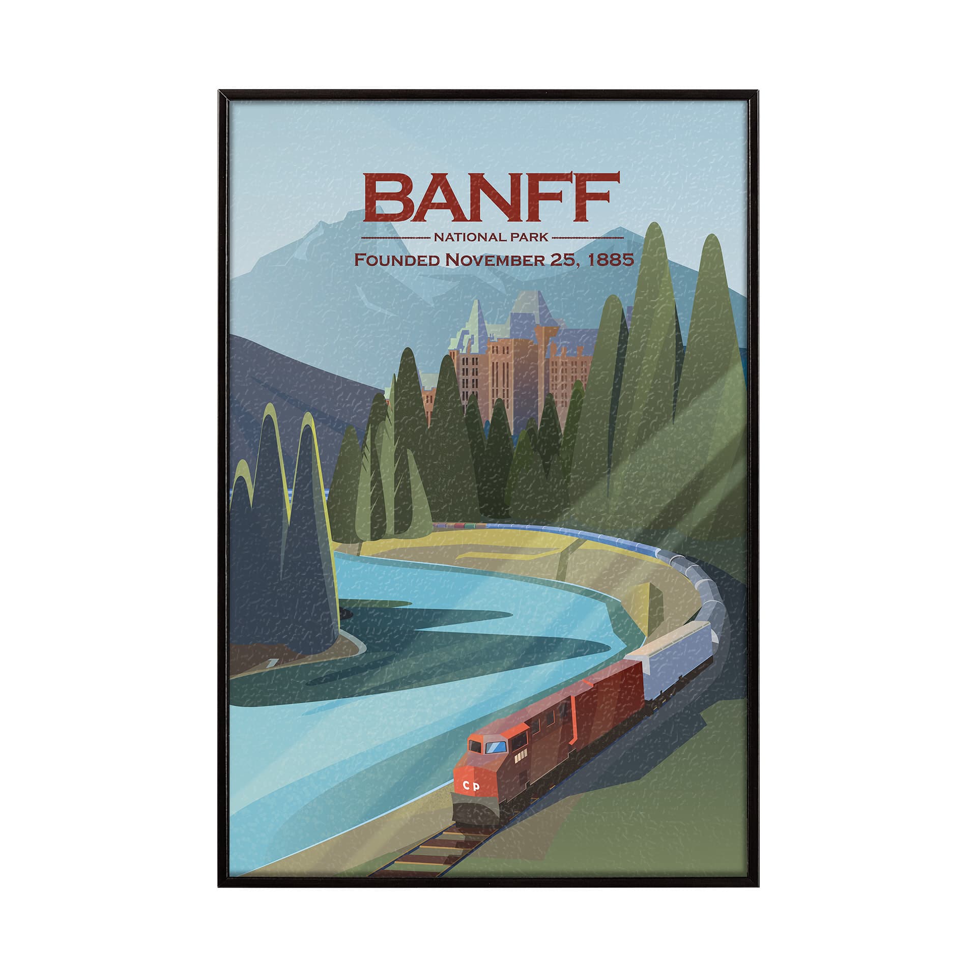 Banff Go Canada (SM) by Mercana Studio a Hand Embellished Decograph Framed Art Print — product photograph