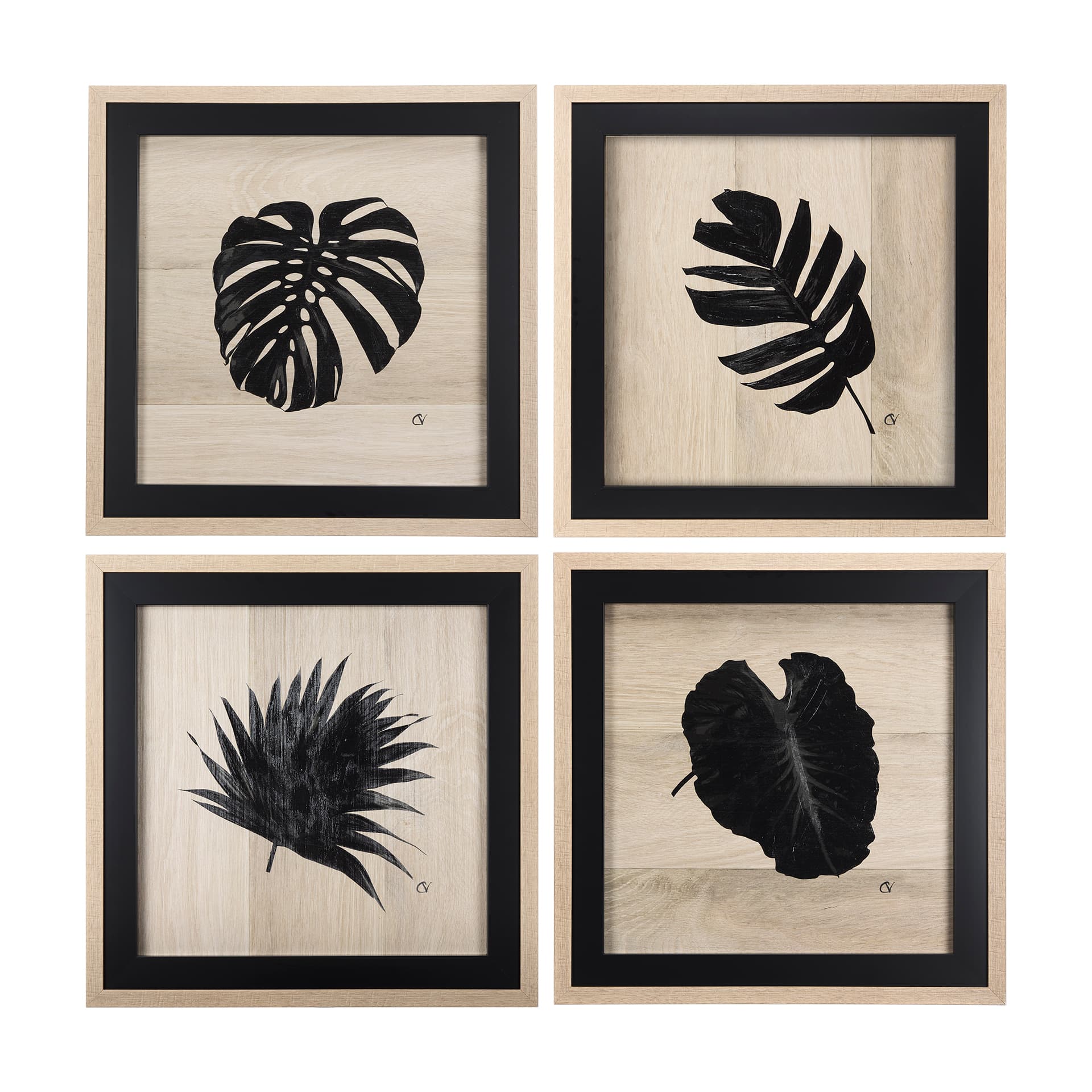 Tropican Leave IV by Mercana Studio a Hand Embellished Textured Framed Art Print — product photograph