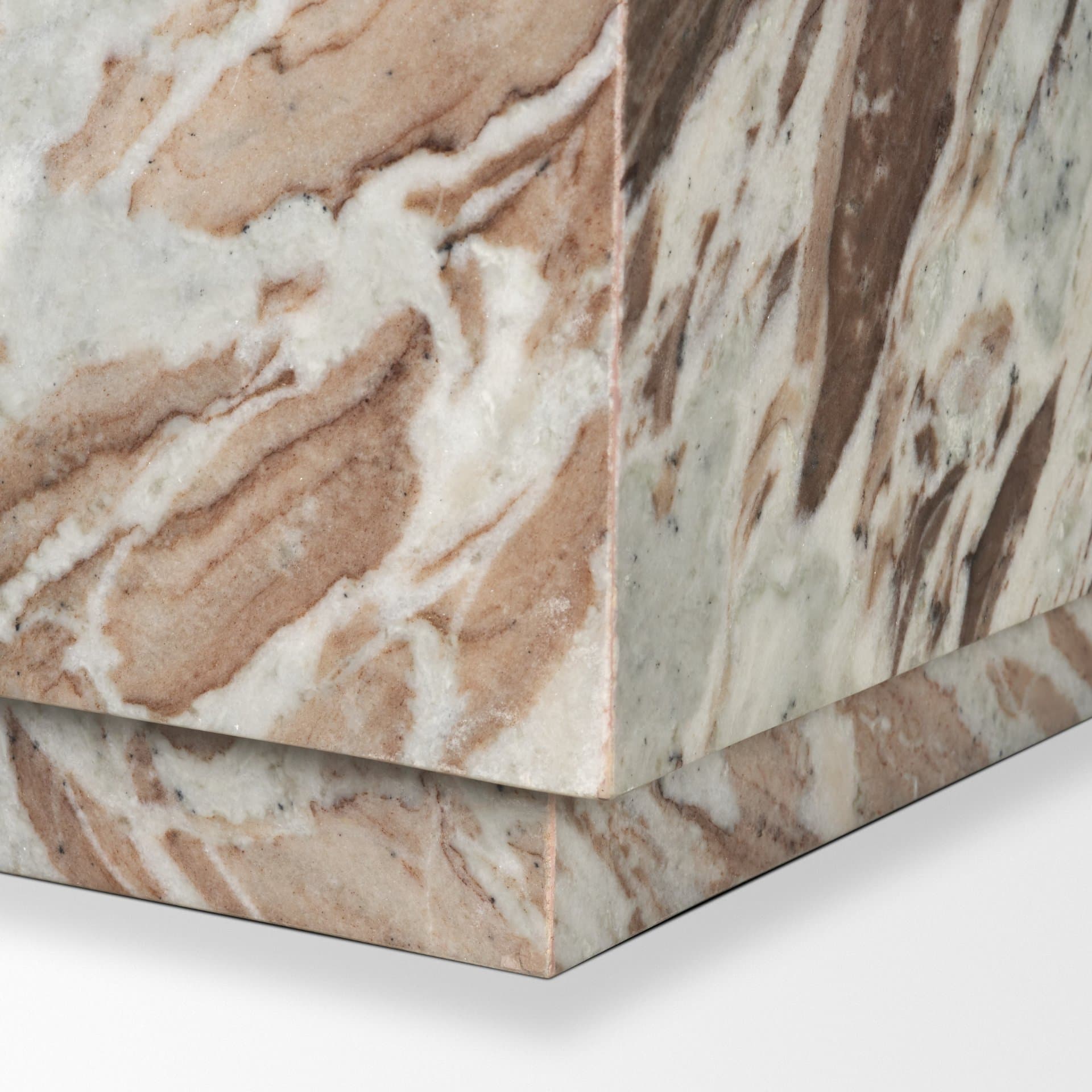 Matteo Solid Pink Marble Square Side Table — product photograph