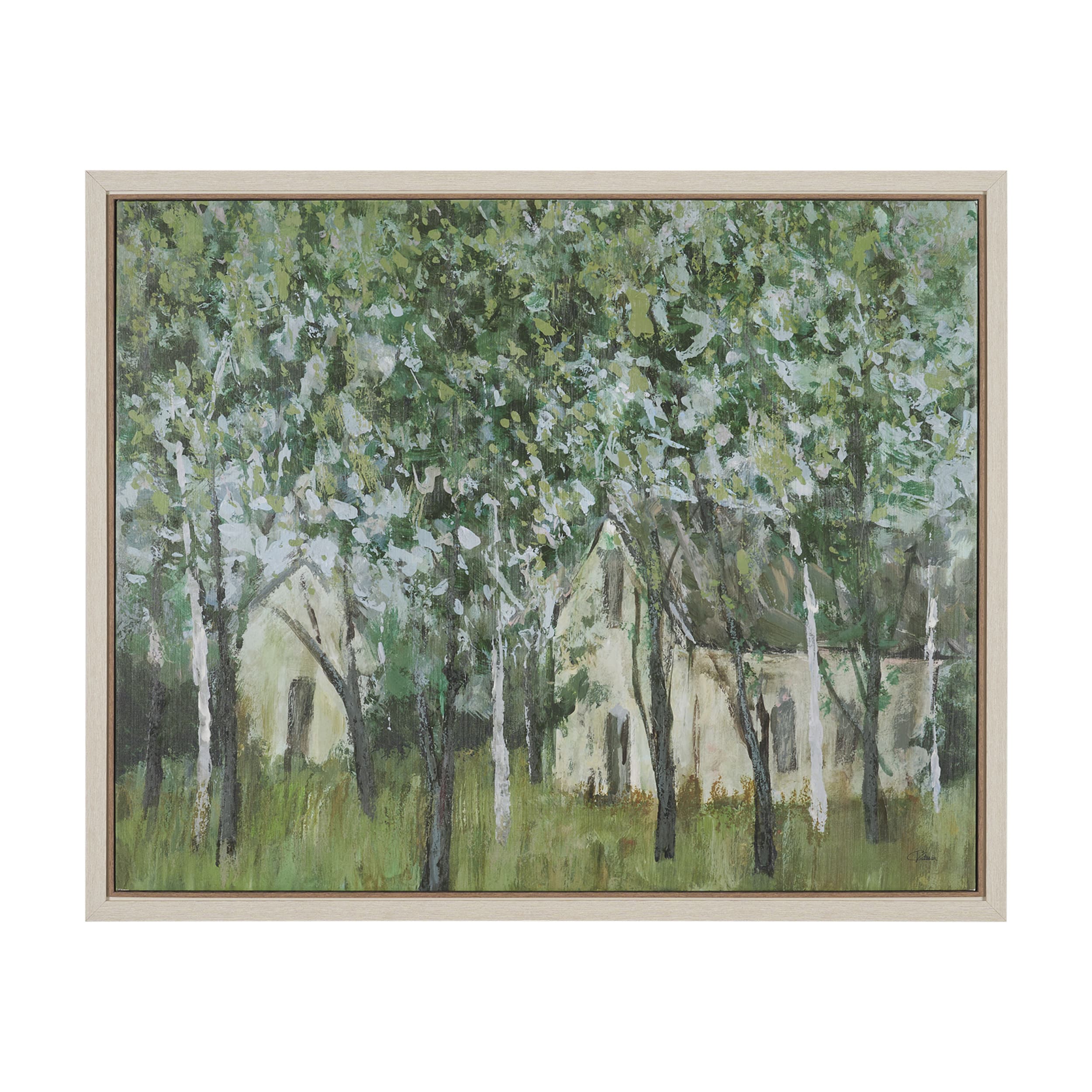 Summer Garden II by Mercana Studio Hand-Embellished Textured Framed Canvas Artwork — product photograph