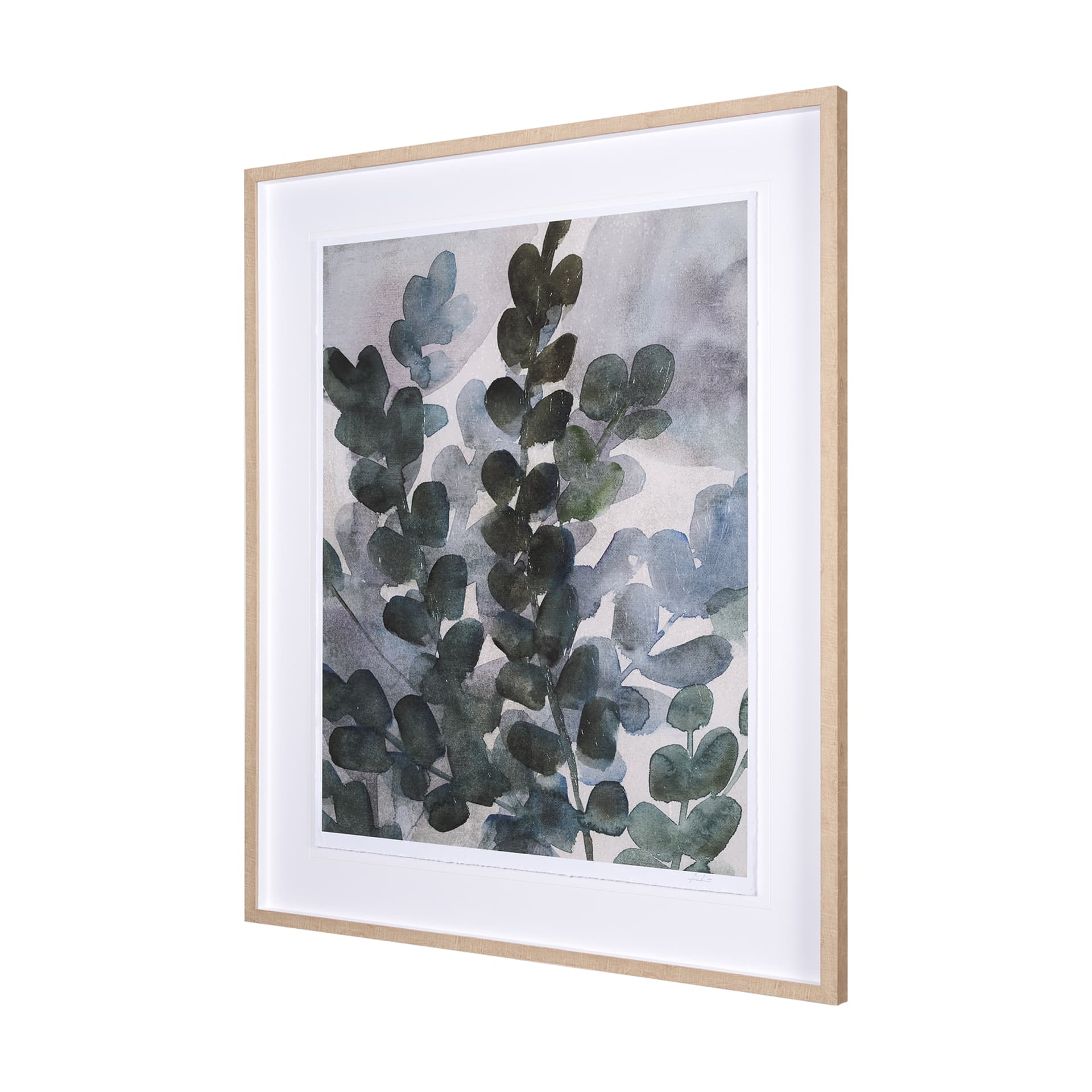 Summer Foliage I by Mercana Studio a Hand Embellished Textured Framed Art Print Matted under Glass — product photograph