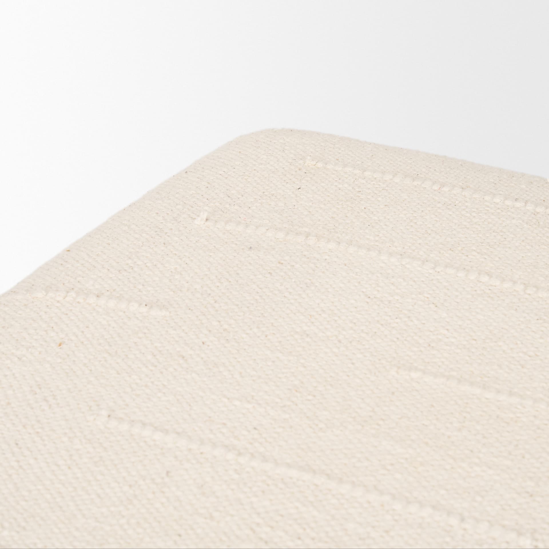 Shae Brown Wood w/ Oatmeal Fabric Ottoman — product photograph