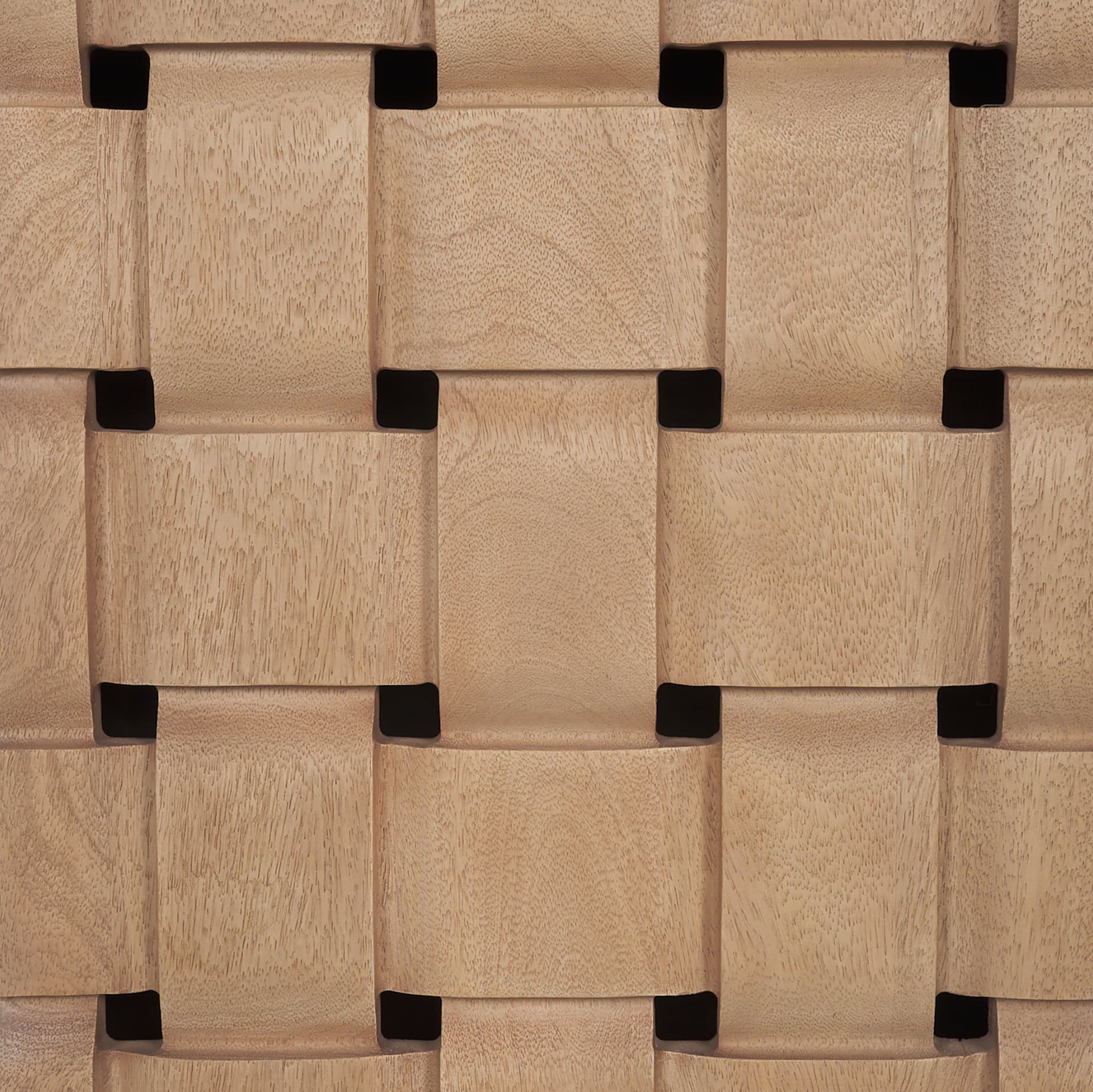 Trellyn Light Brown Solid Wood Carved Woven Desk — product photograph