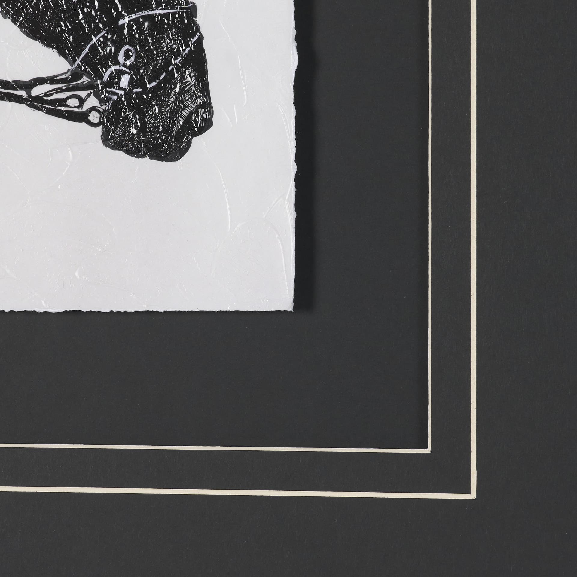 Equestrian Etching IV by Mercana Studio Hand-Embellished Textured Framed Artwork Matted under Glass — product photograph