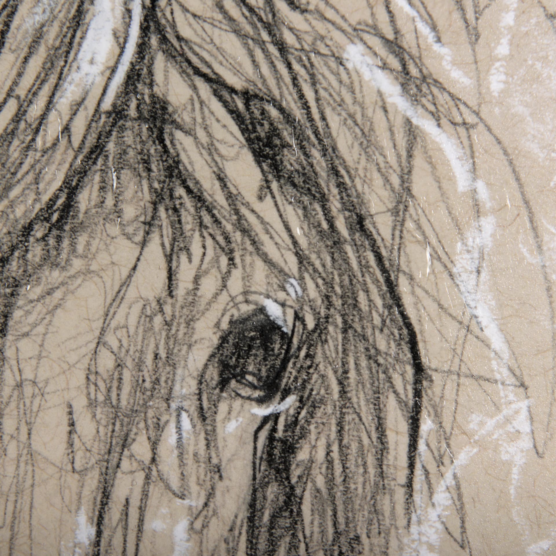 Sketch of Animal VI (Pony) by Mercana Studio Hand Embellished Framed Art Print Matted under Glass — product photograph