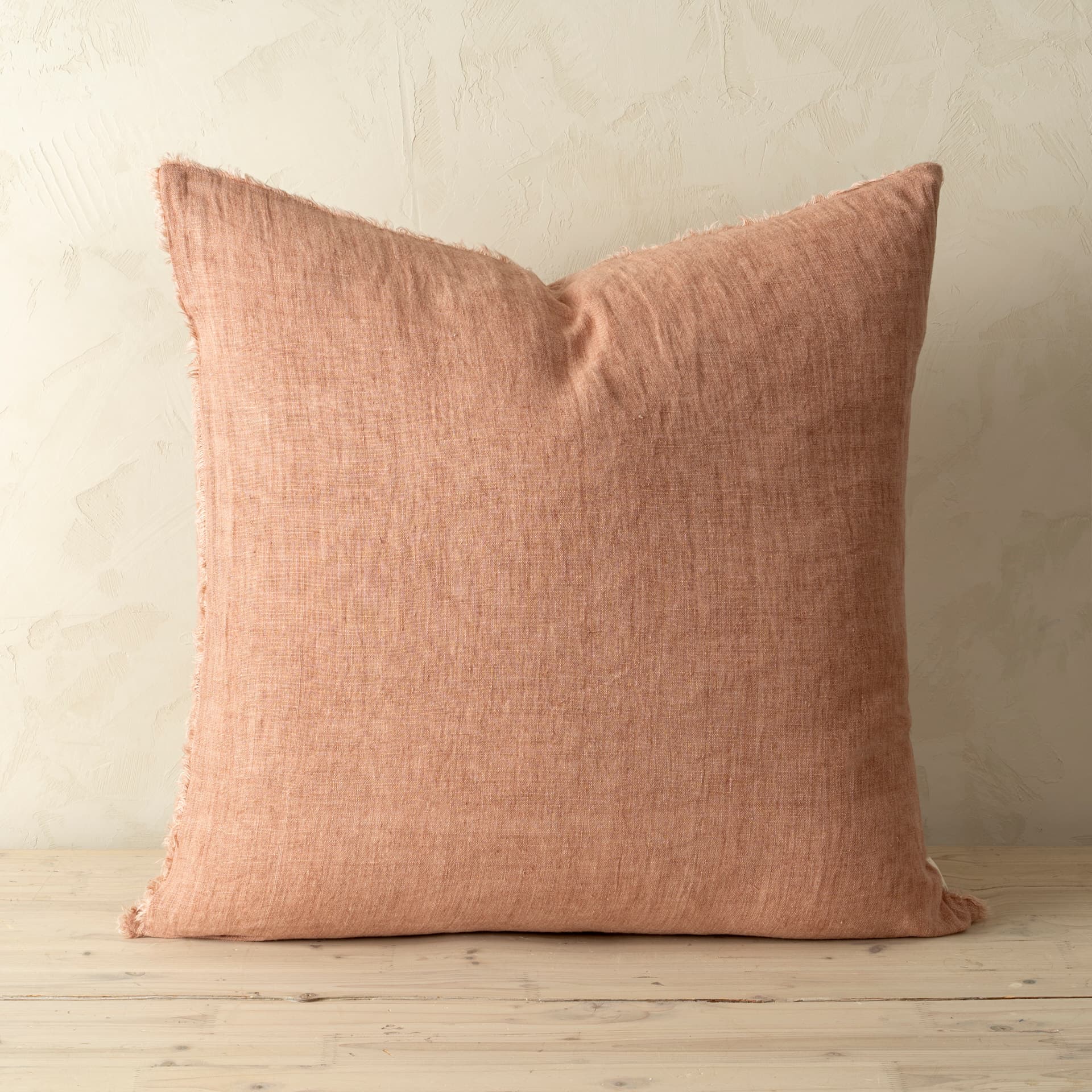 Lina 24x24 Redwood Linen Decorative Pillow Cover w/Filler — product photograph