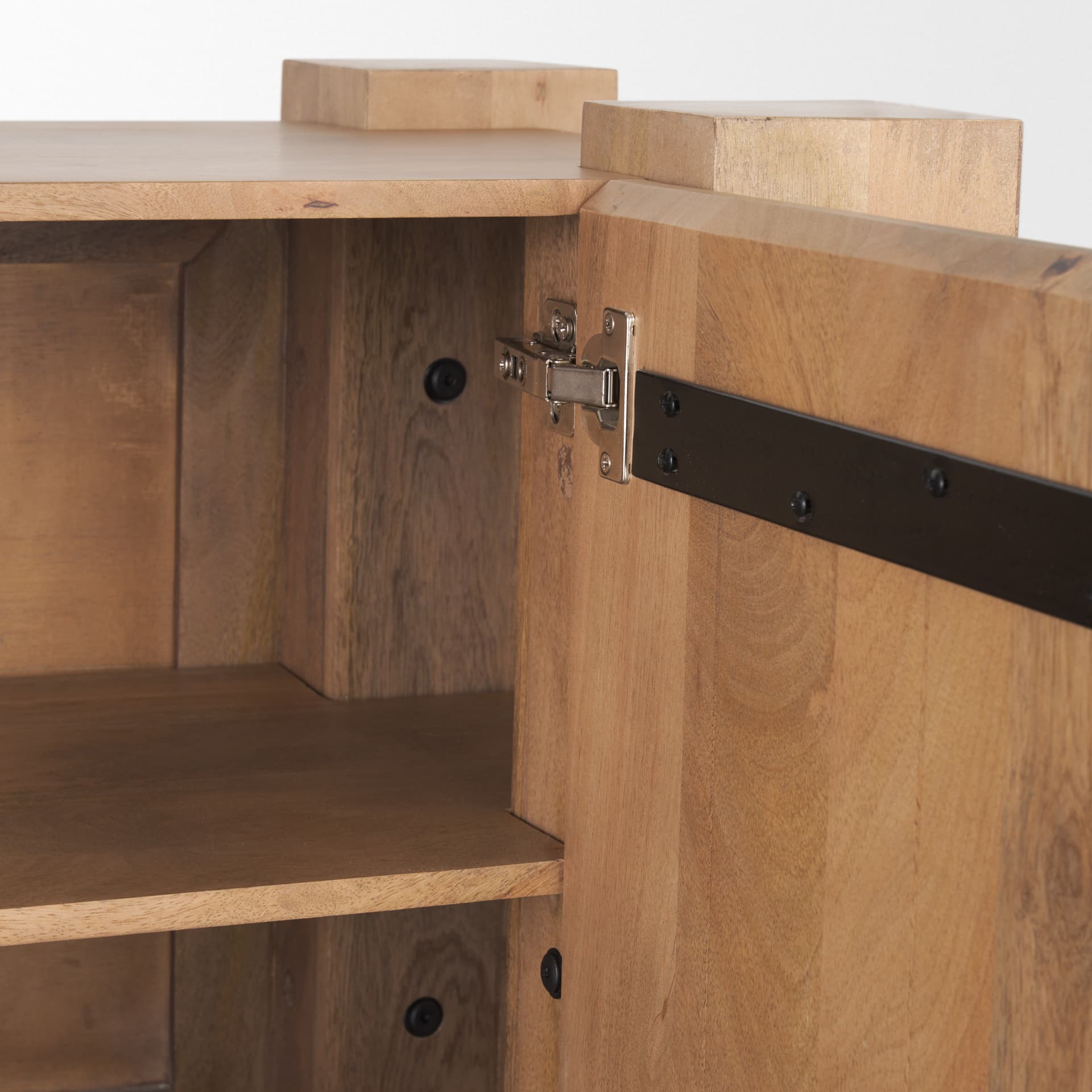 Beth Light Brown Wood w/ 3 Doors Sideboard — product photograph