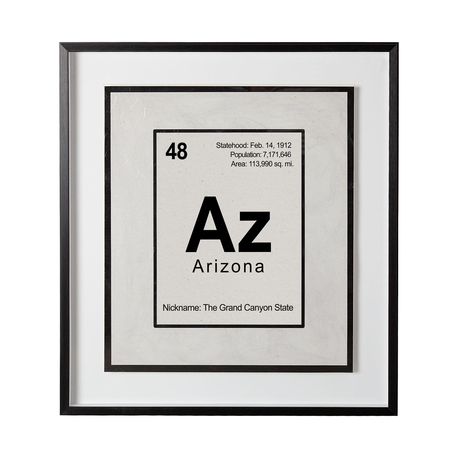 Arizona by Glartlab a Hand Embellished Textured Framed Art Print Matted under Glass — product photograph