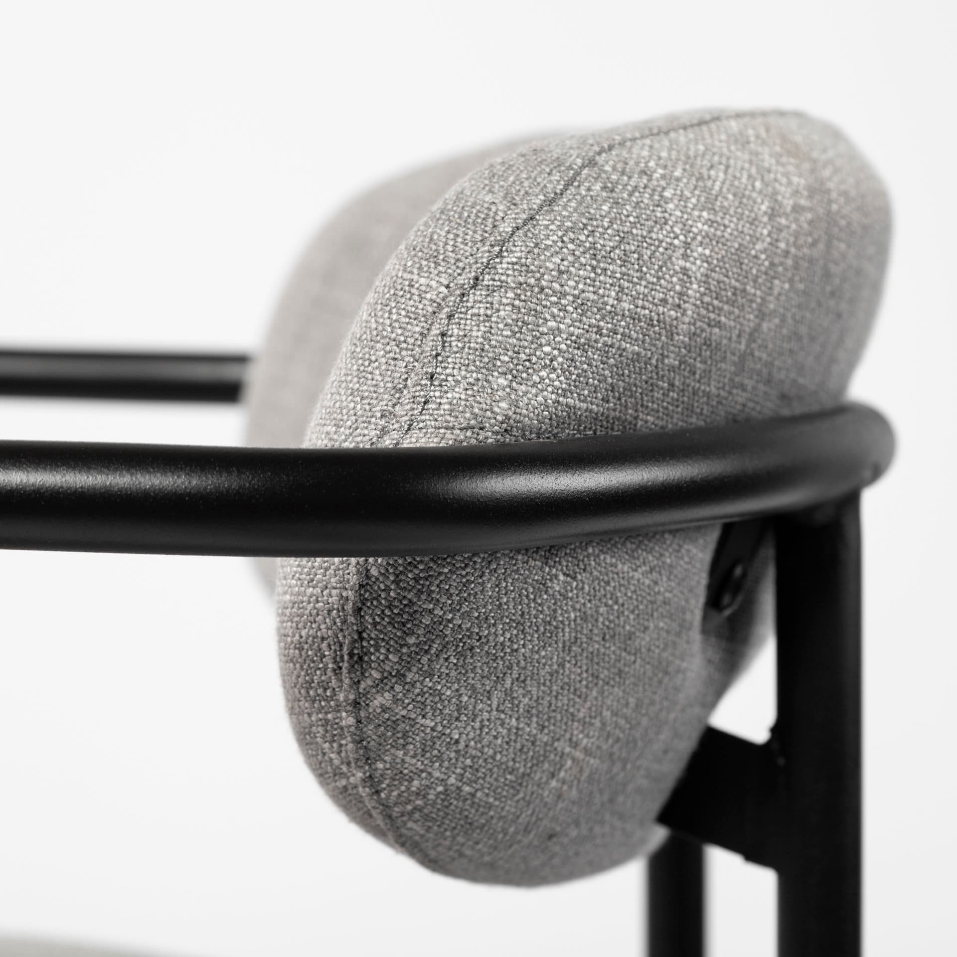 Parker Backless 36in Seat Counter Stool | Gray Fabric w/ Black Metal — product photograph