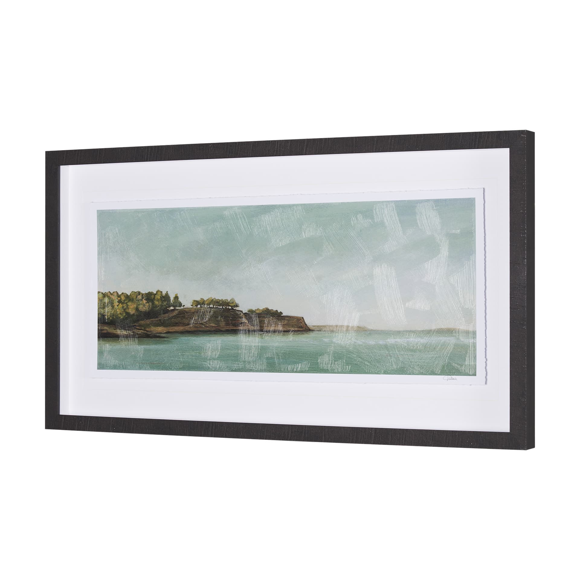 Coastal Destination by Mercana Studio a Hand Embellished Framed Art Print Matted under Glass — product photograph