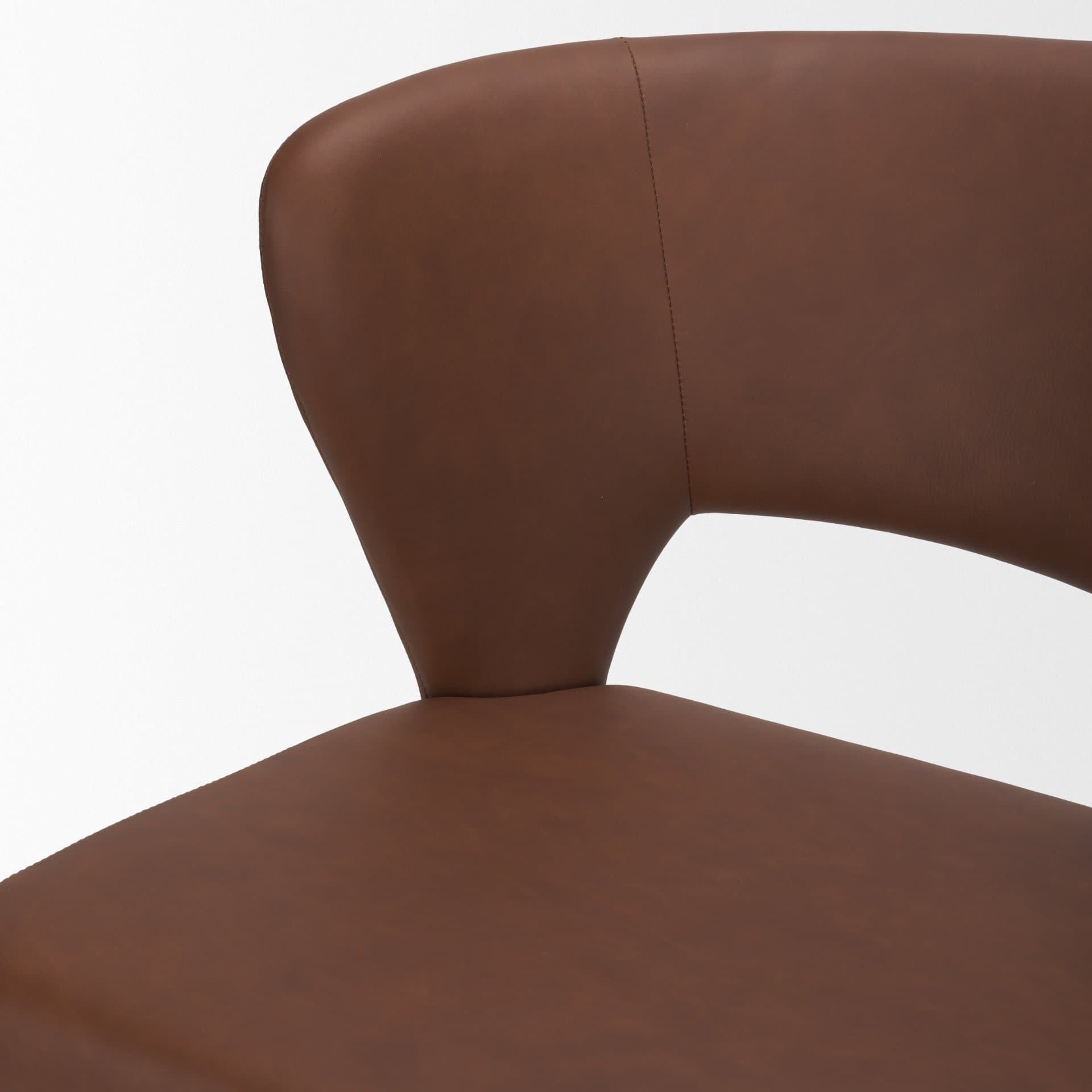 Marek Wingback Dining Arm Chair | Nutmeg Leather w/ Wood — product photograph