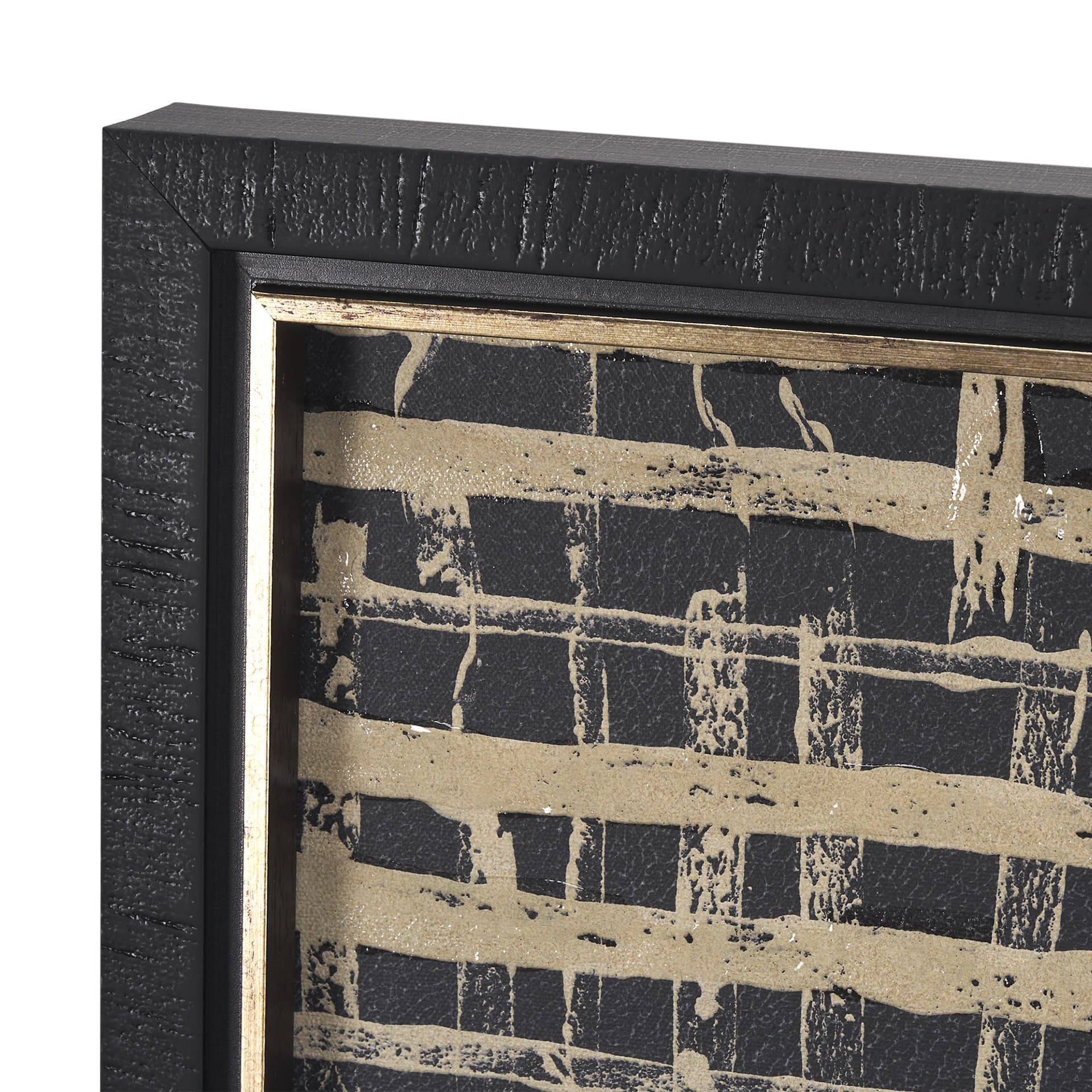 Woven Lines II Tan by Mercana Studio a Hand Embellished Textured Framed Art Print — product photograph