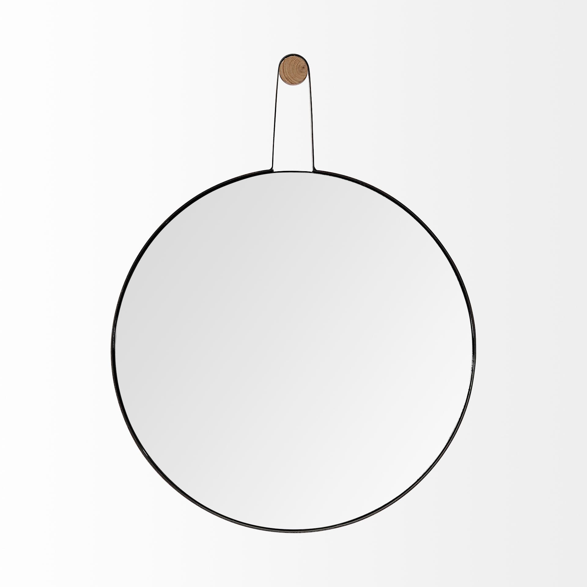 Collie 20x26 Round Black Metal Frame Mirror — product photograph