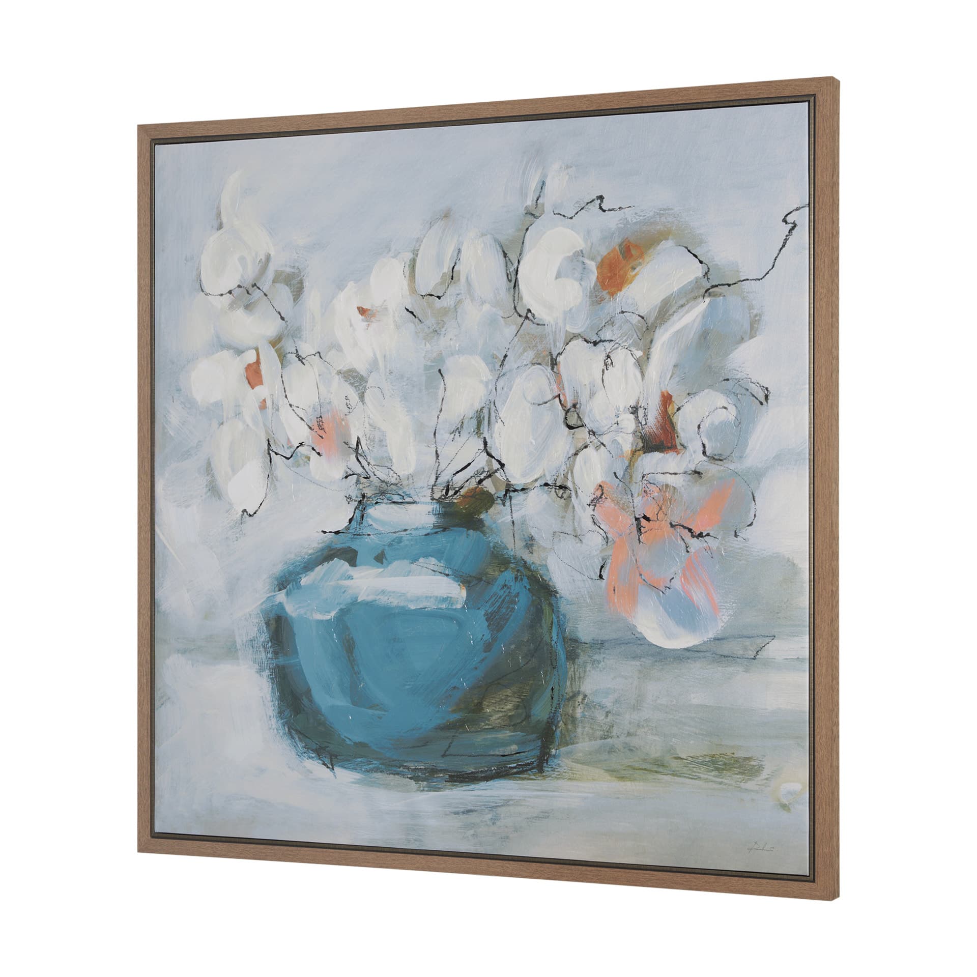 Magnolia Bouquet by Mercana Studio a Hand Embellished Textured Framed Canvas — product photograph