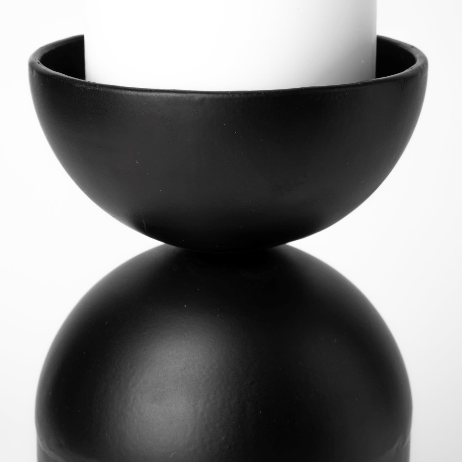Alex Large Black Metal Cylindrical Table Candle Holder — product photograph