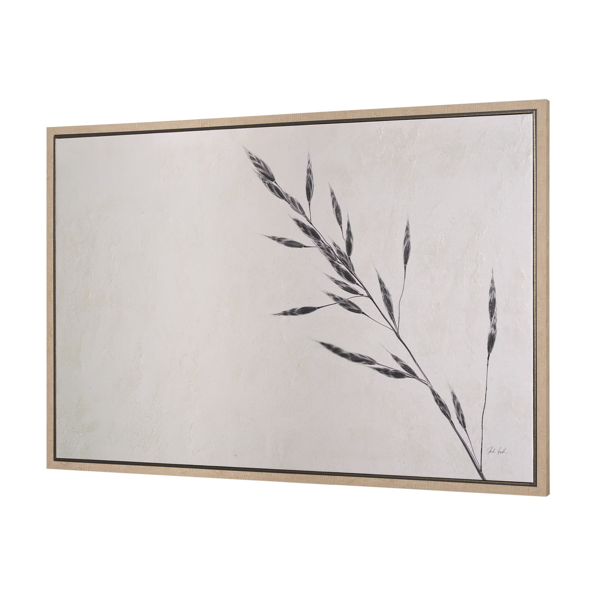 Wheat Grass III by Mercana Studio a Hand Embellished Textured Framed Canvas — product photograph