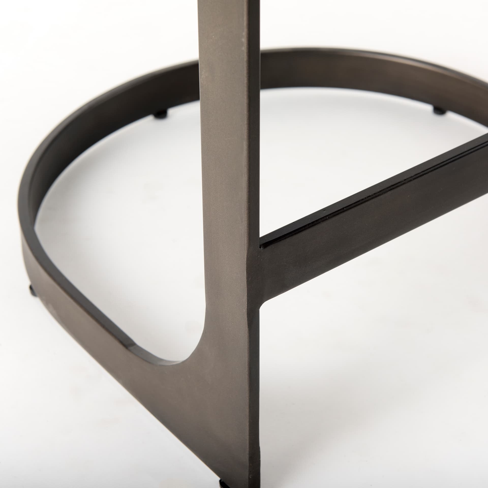 Tyson Backless 28in Seat Bar Stool | Black Leather w/ Black Metal — product photograph