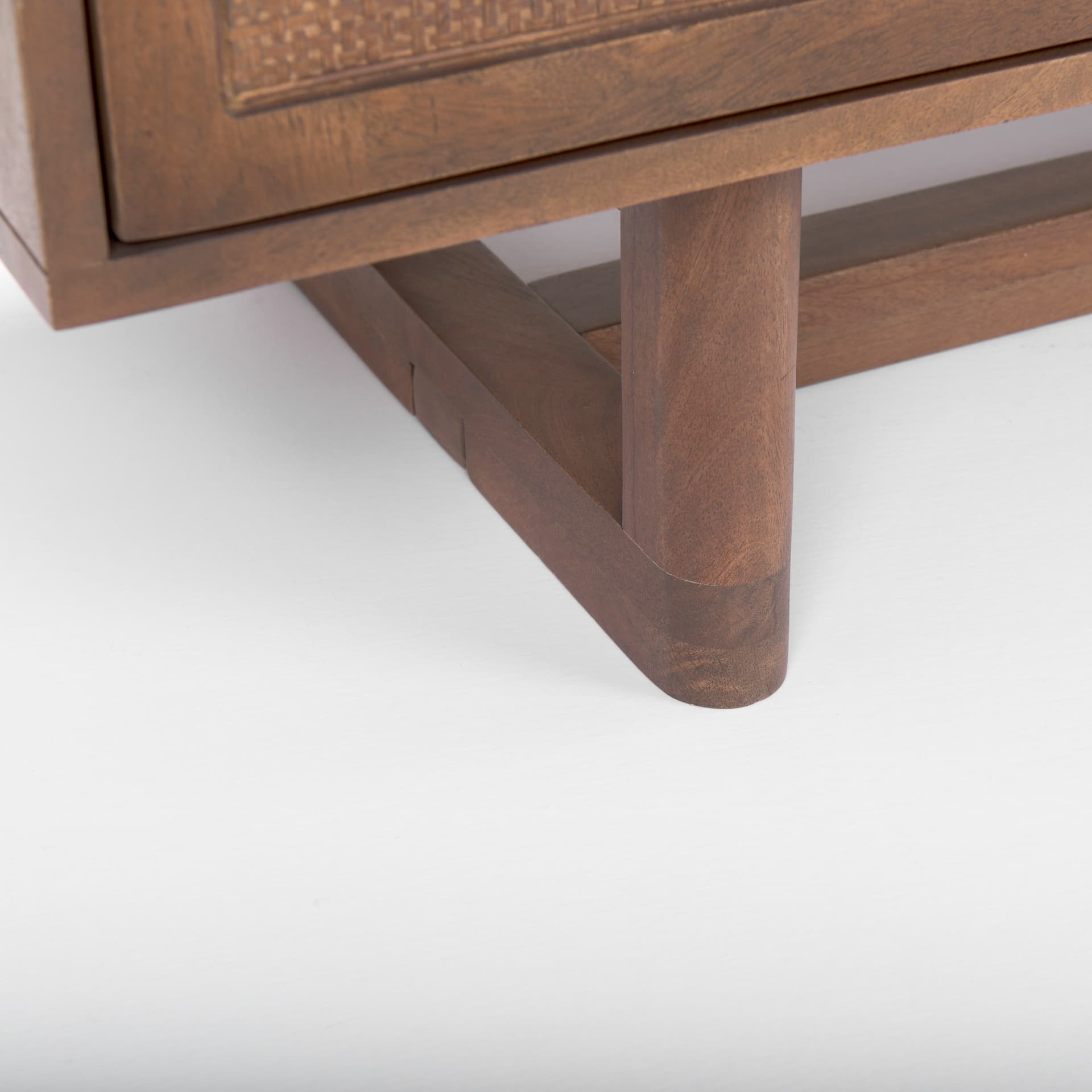 Grier Medium Brown Solid Wood W/Cane Sideboard — product photograph