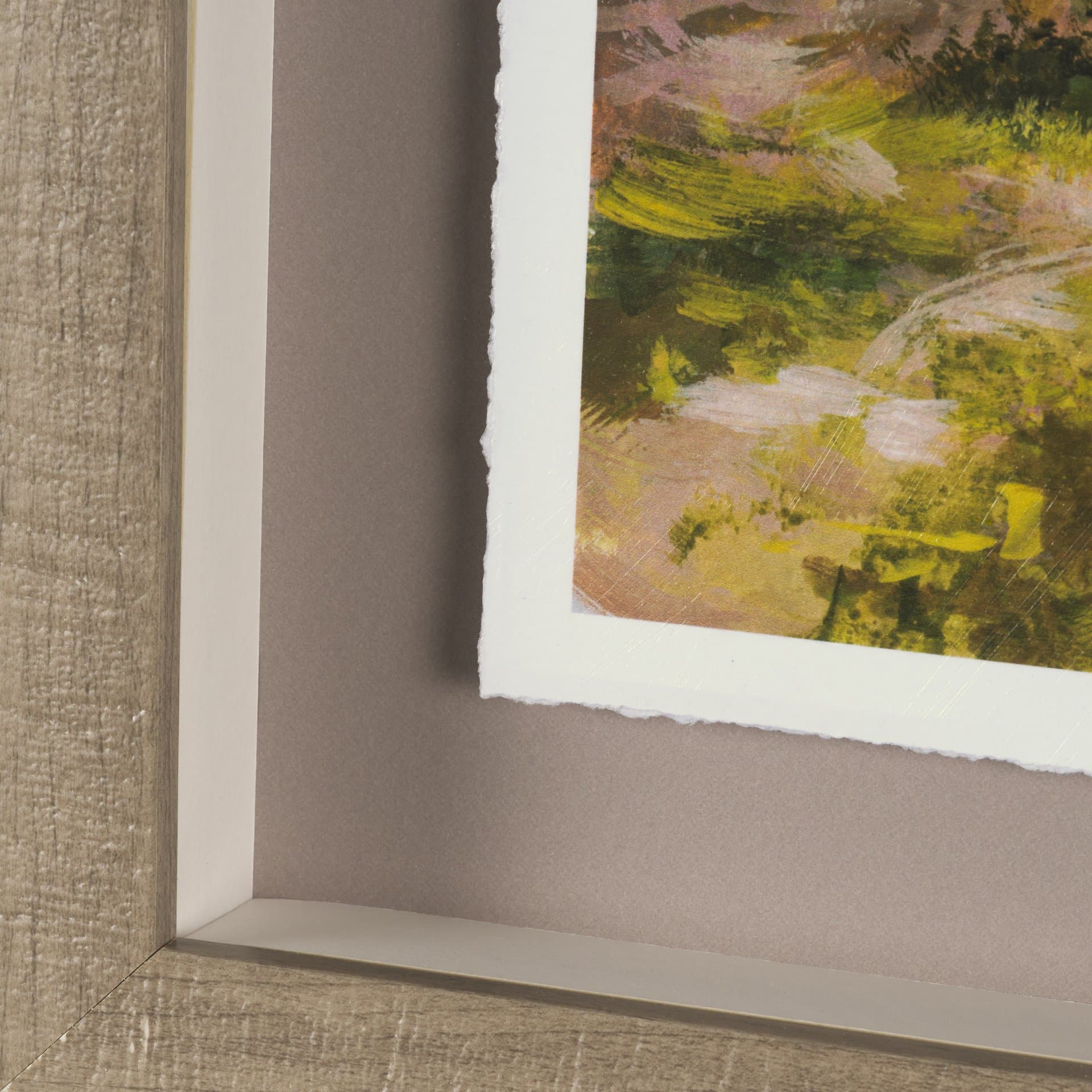 Country View(Set of 6) by Mercana Studio Hand-Embellished Textured Framed Artwork Matted under Glass — product photograph