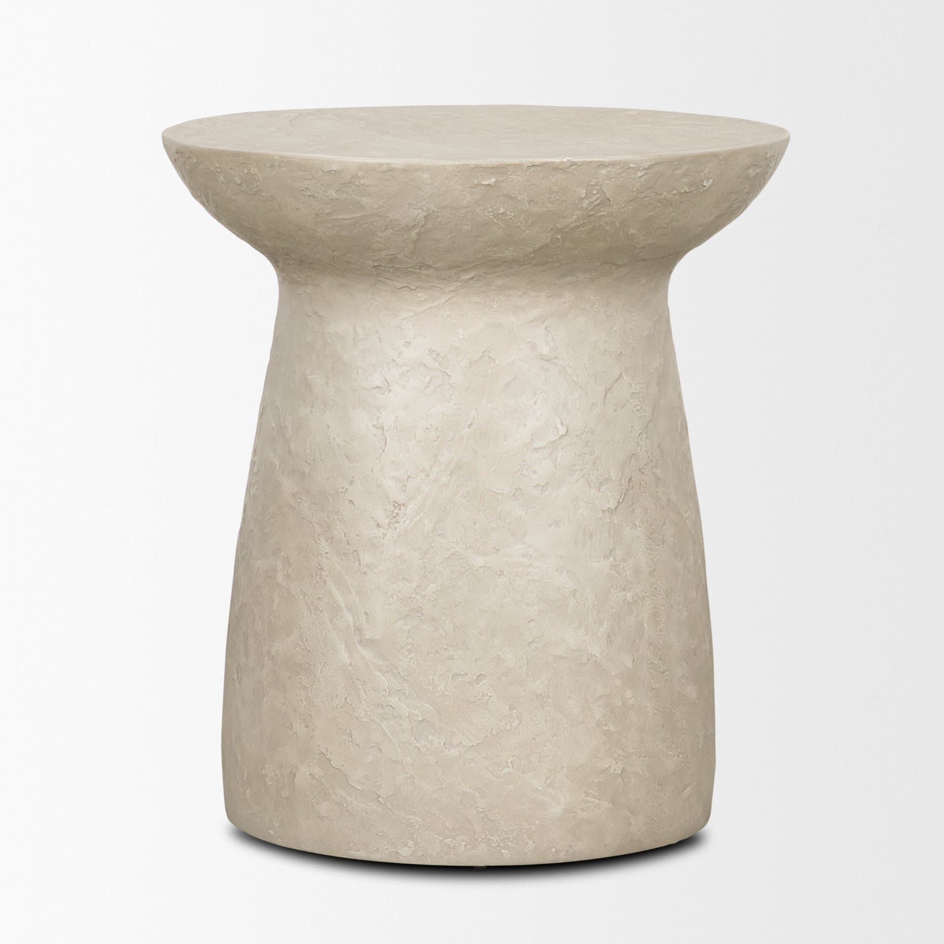 Mesa Round Stone Finish Pillar Accent Table — product photograph
