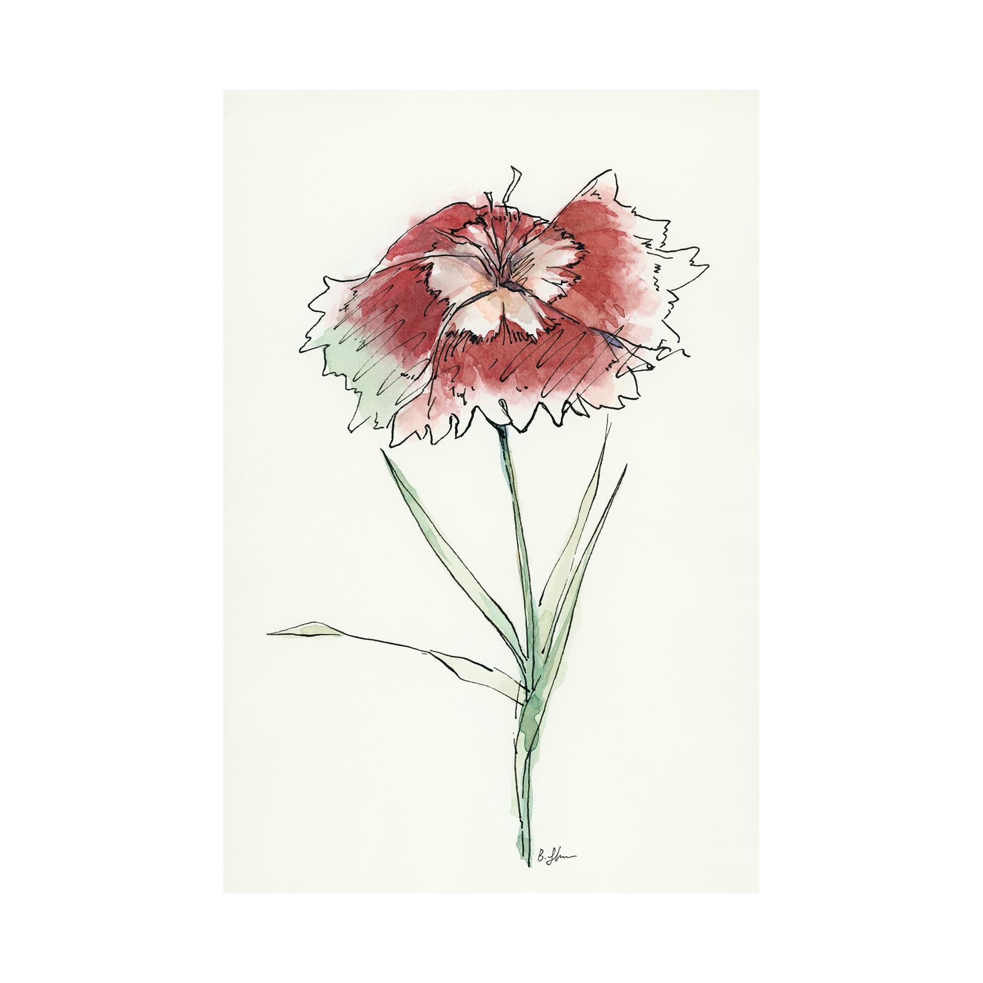 Dianthus I by Mercana Studio a Hand Embellished Textured Canvas — product photograph
