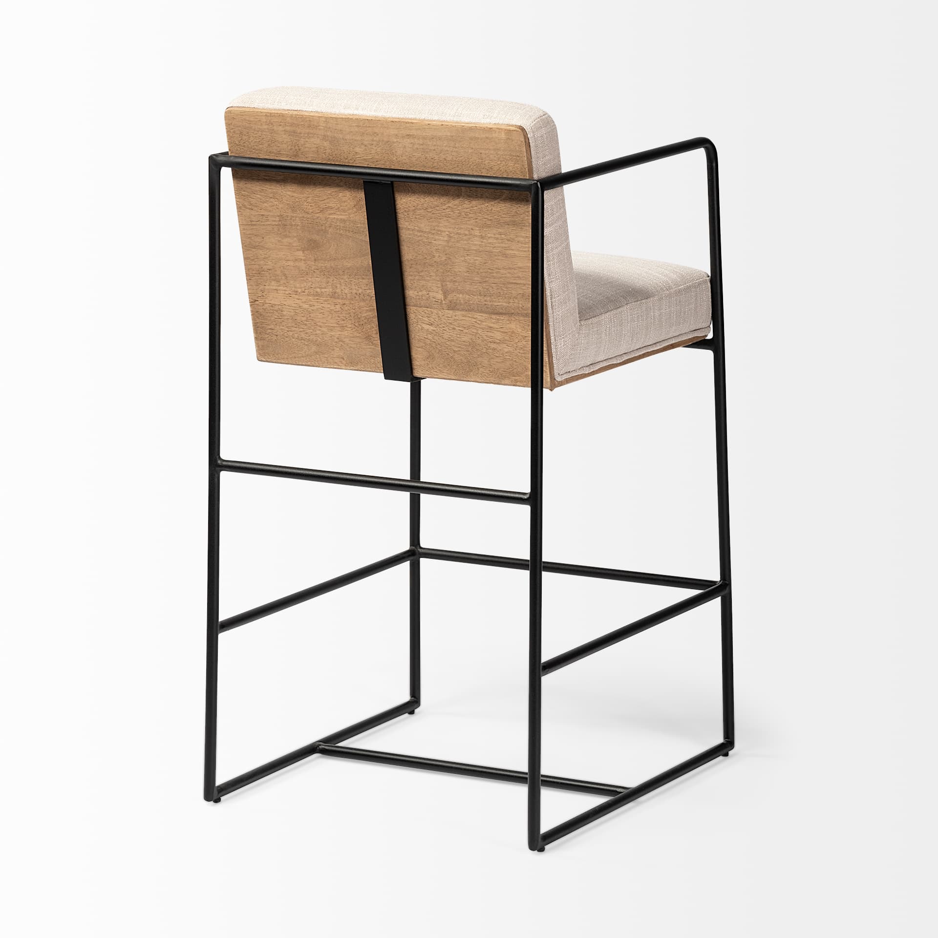 Stamford Backless 36.8in Seat Counter Stool | Beige Fabric w/ Metal — product photograph